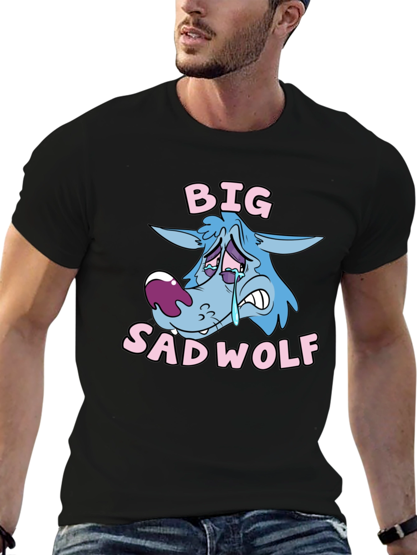 Big Sad Wolf Graphic T-Shirt