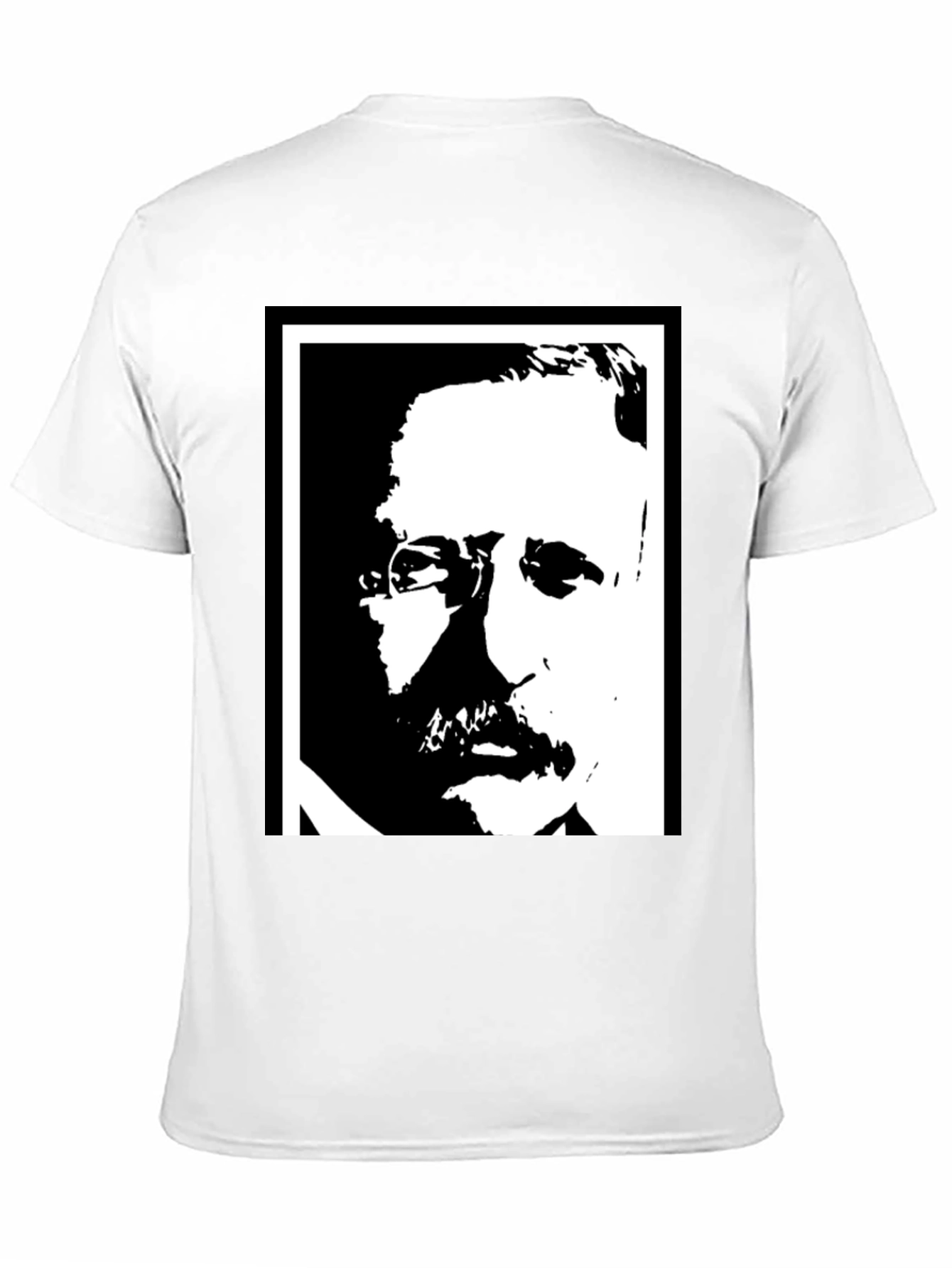 Black T-Shirt with Portrait Graphic Print