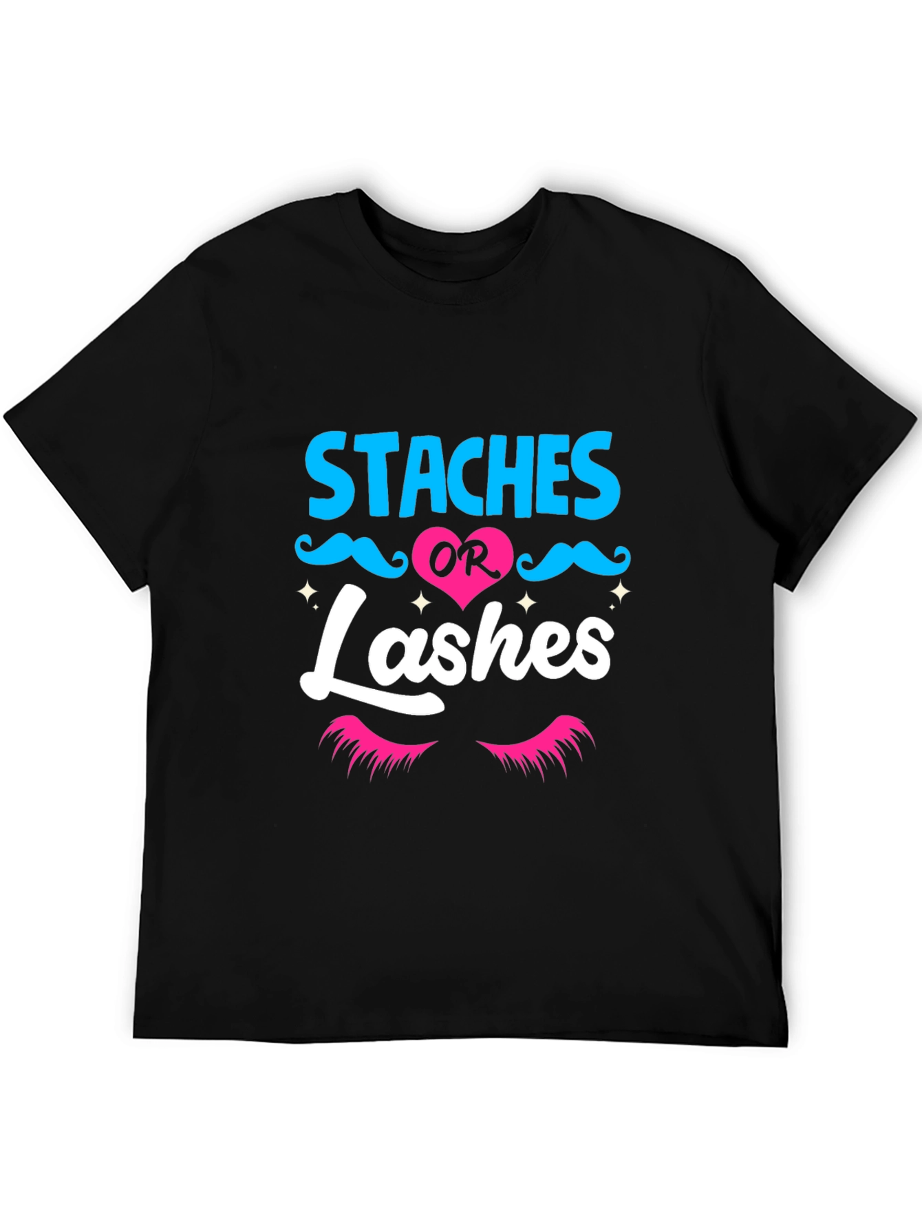Staches or Lashes Gender Reveal T-Shirt