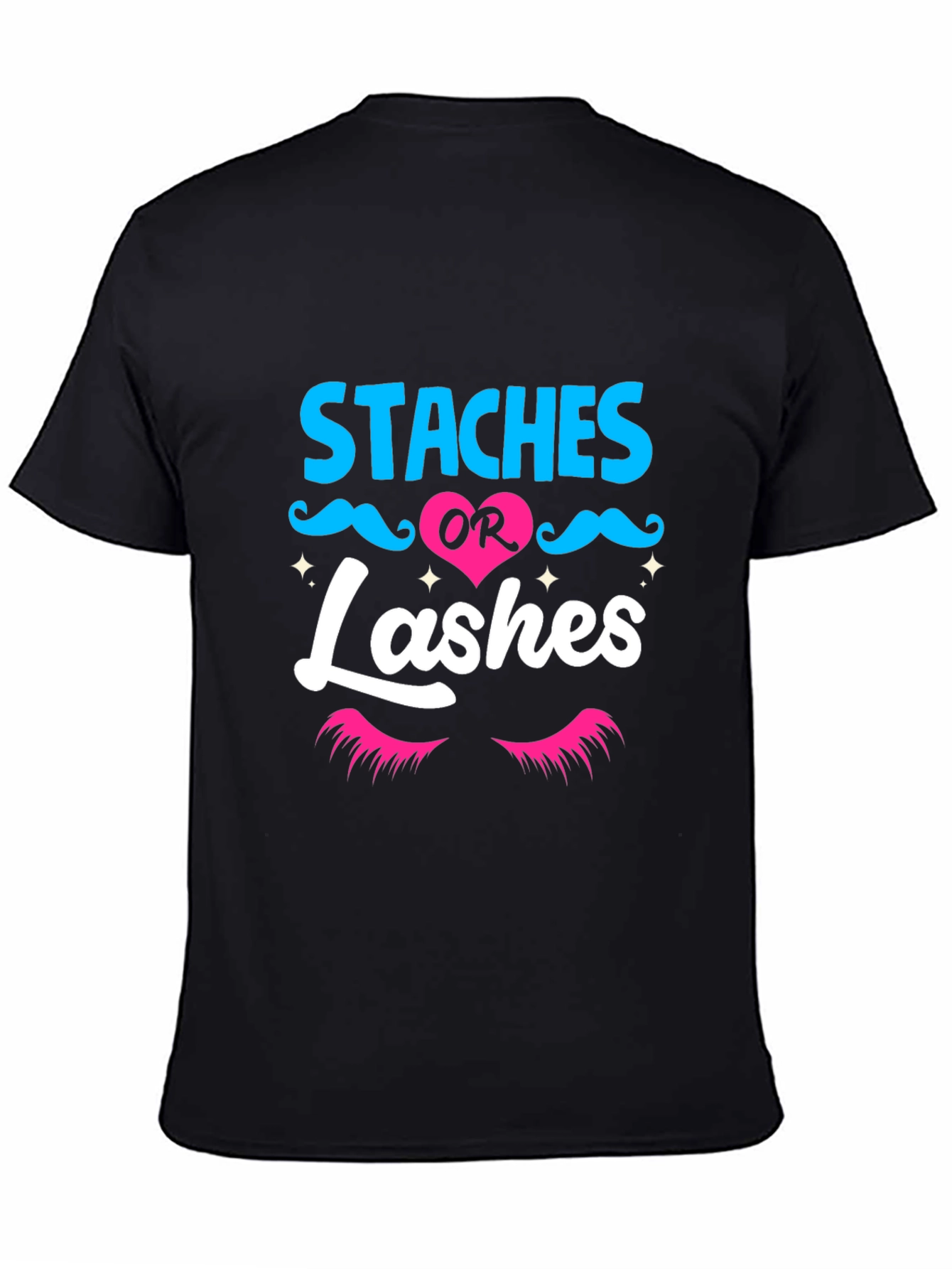 Staches or Lashes Gender Reveal T-Shirt