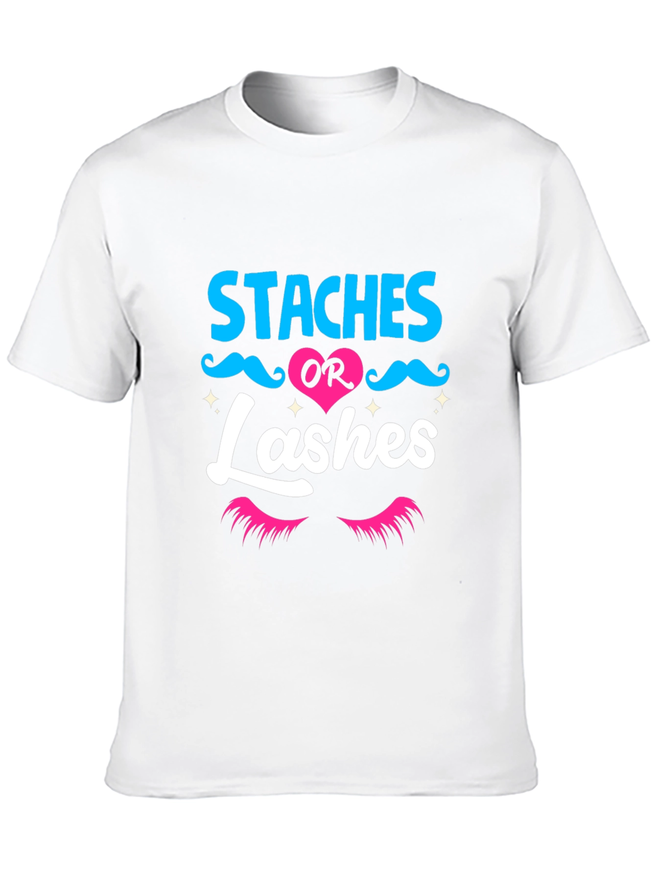 Staches or Lashes Gender Reveal T-Shirt