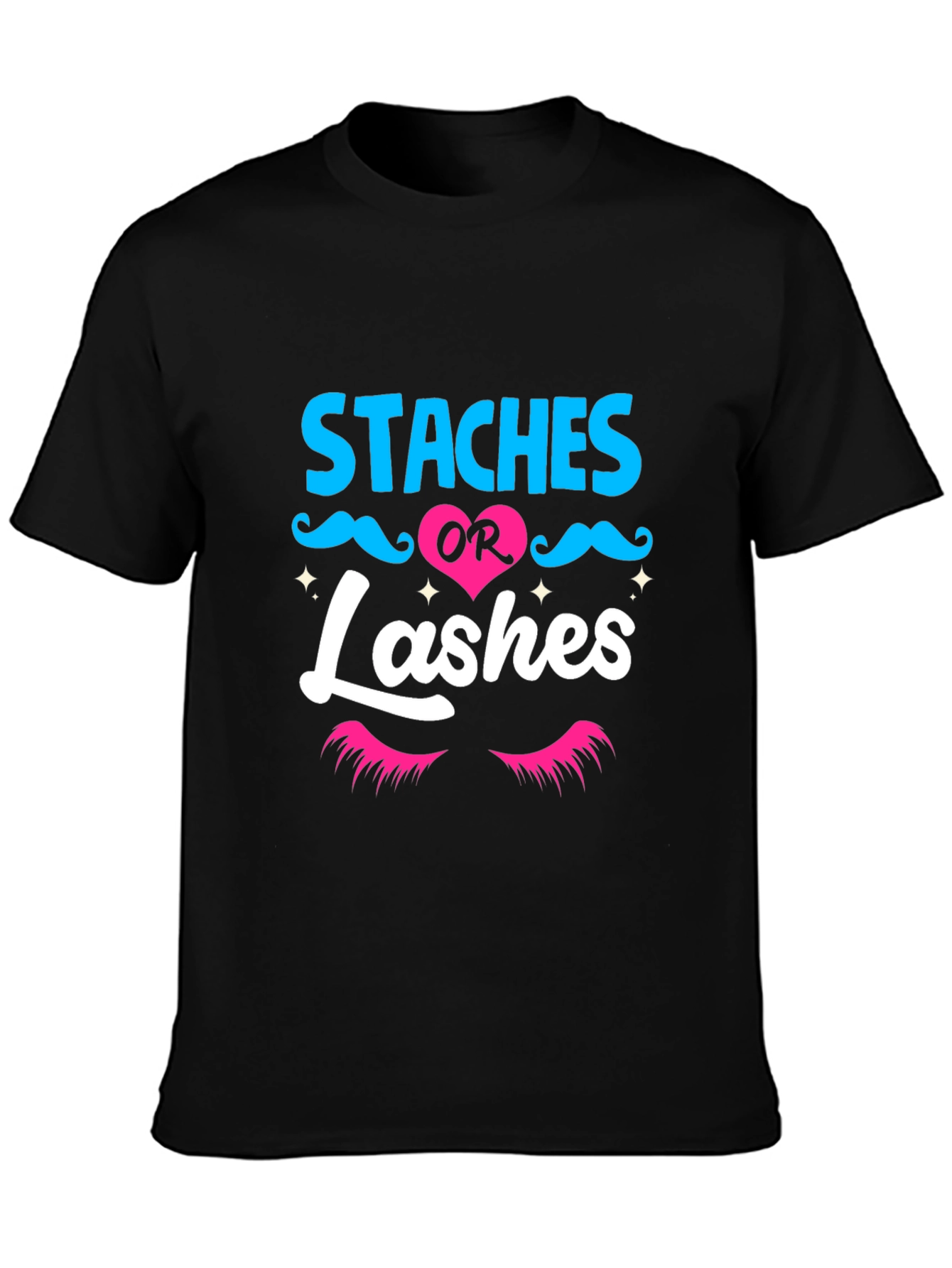 Staches or Lashes Gender Reveal T-Shirt