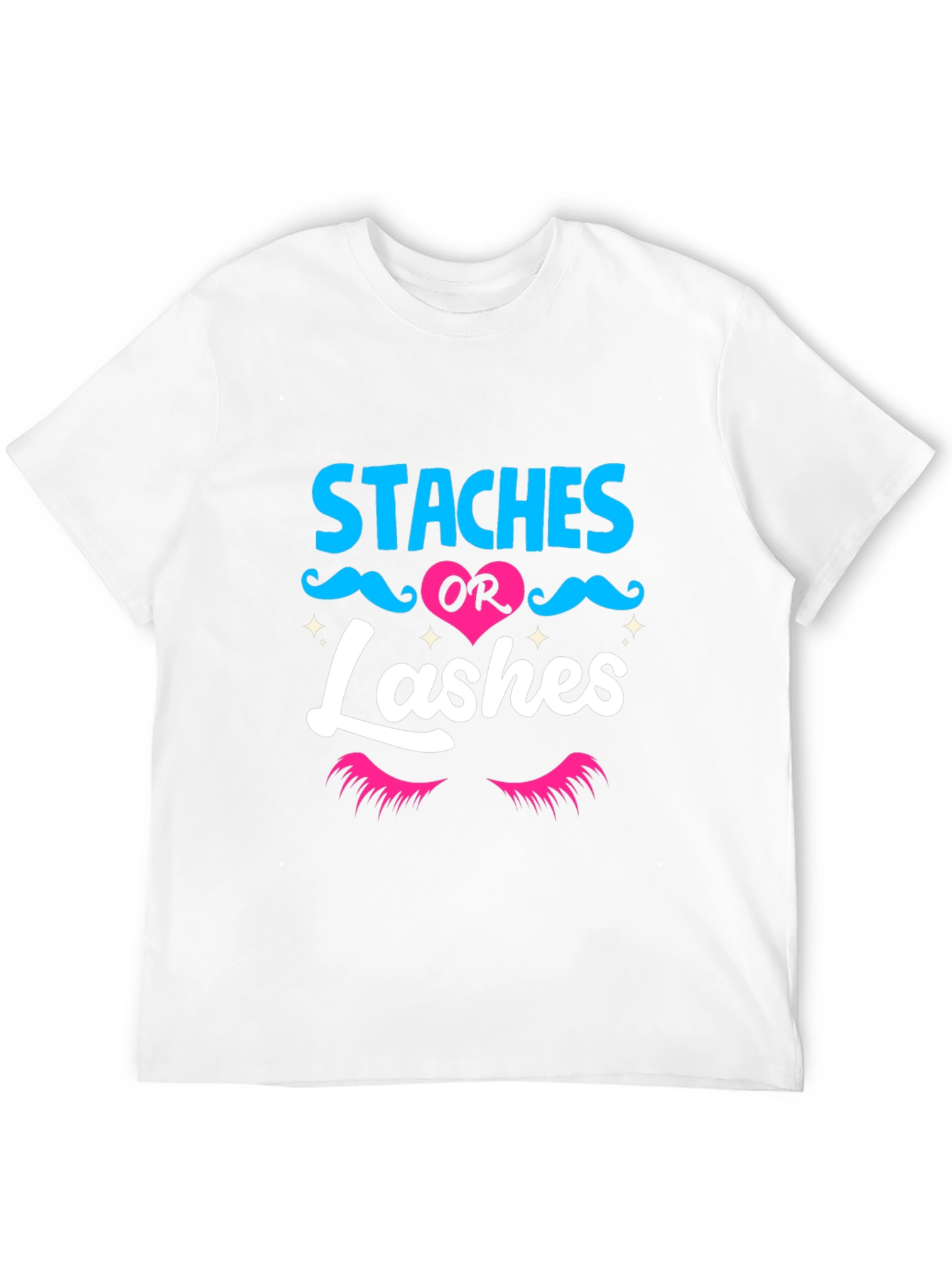 Staches or Lashes Gender Reveal T-Shirt