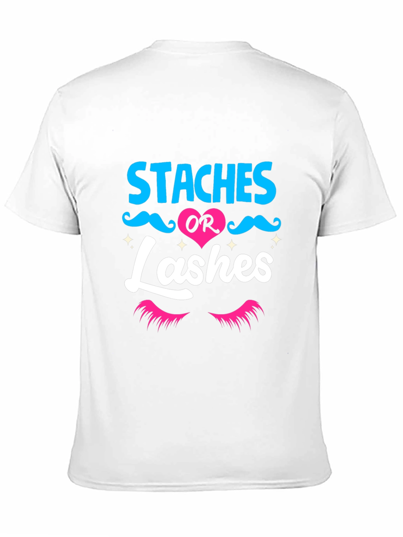 Staches or Lashes Gender Reveal T-Shirt