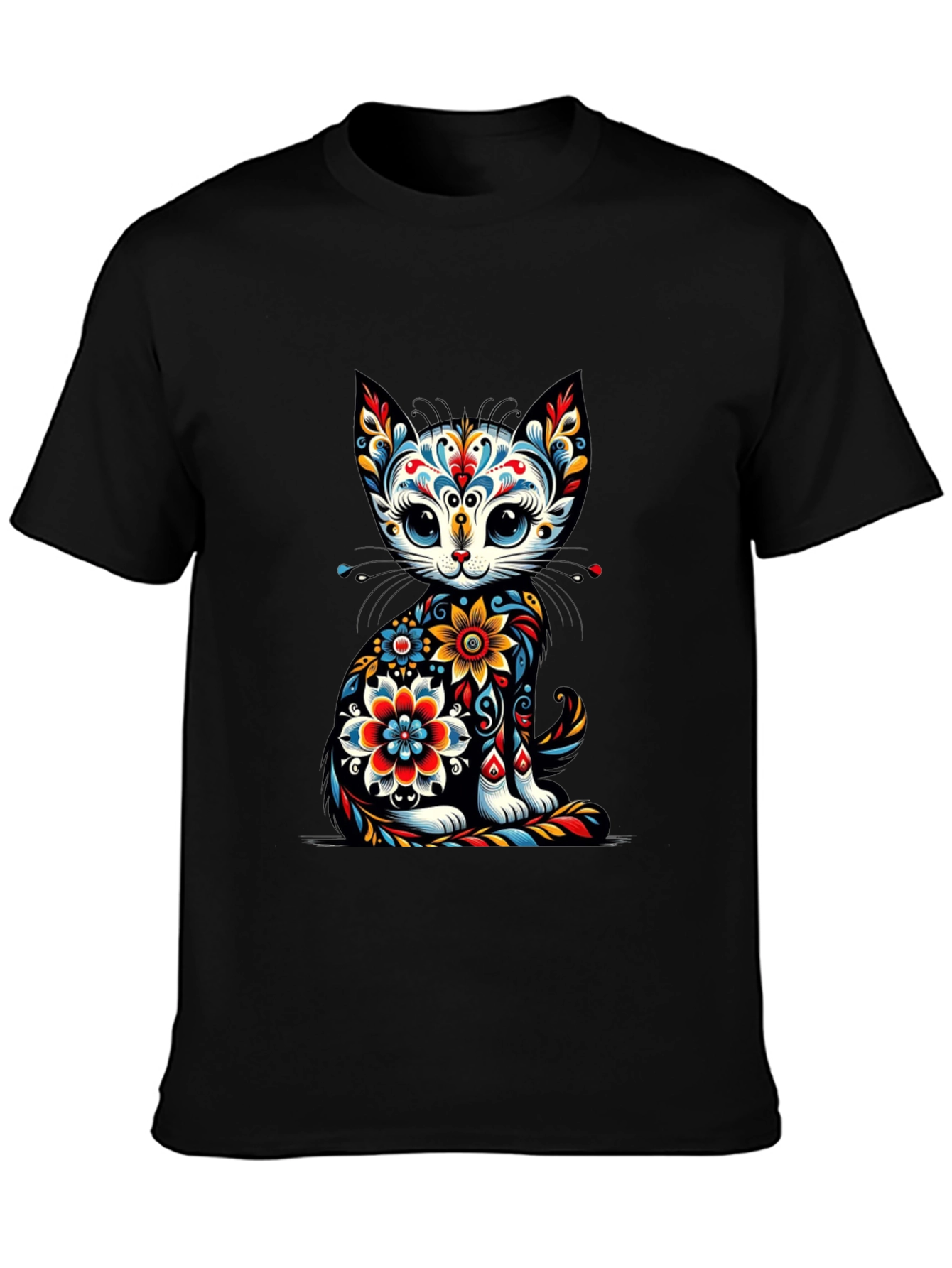 Floral Cat Graphic T-Shirt - Unique Style