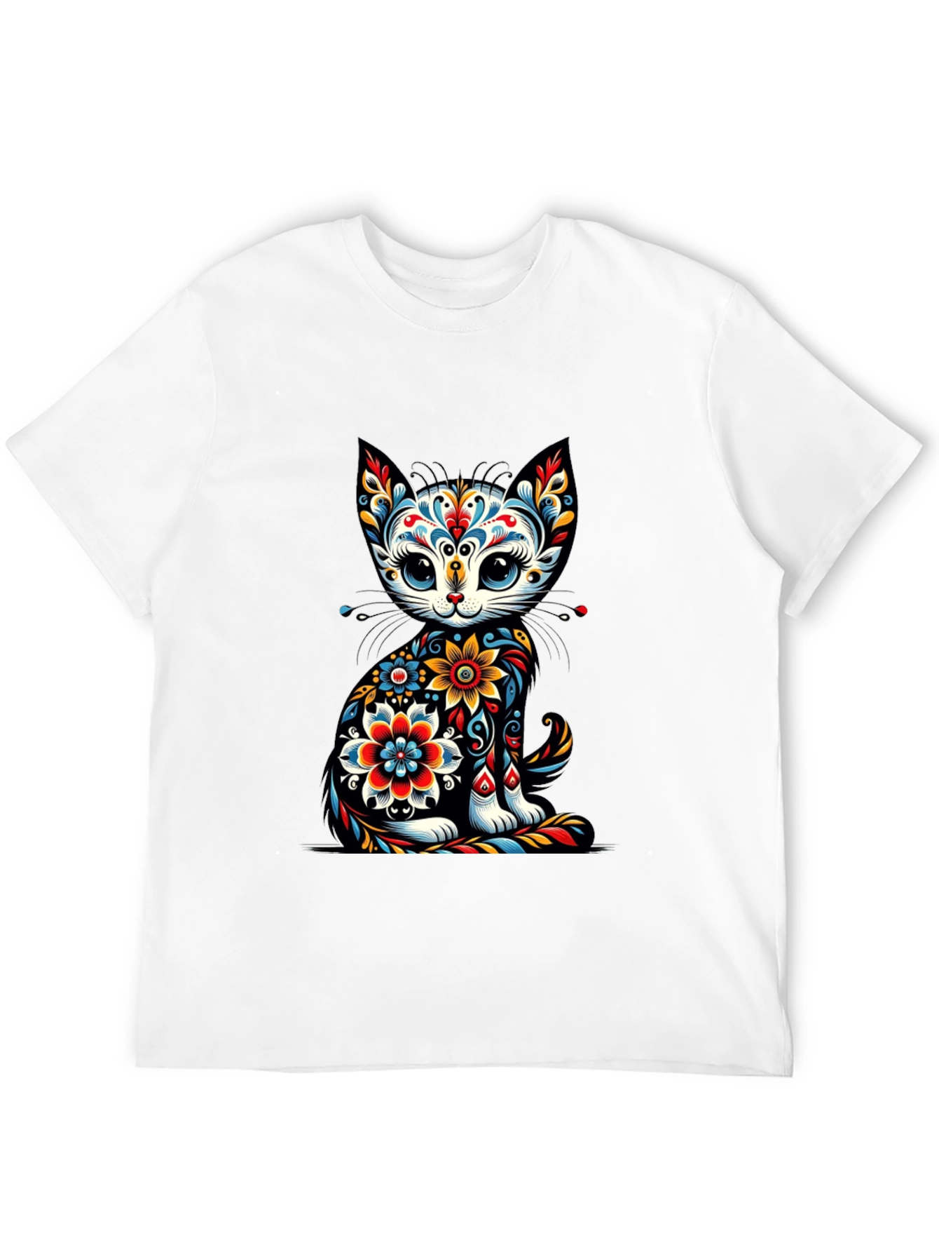Floral Cat Graphic T-Shirt - Unique Style