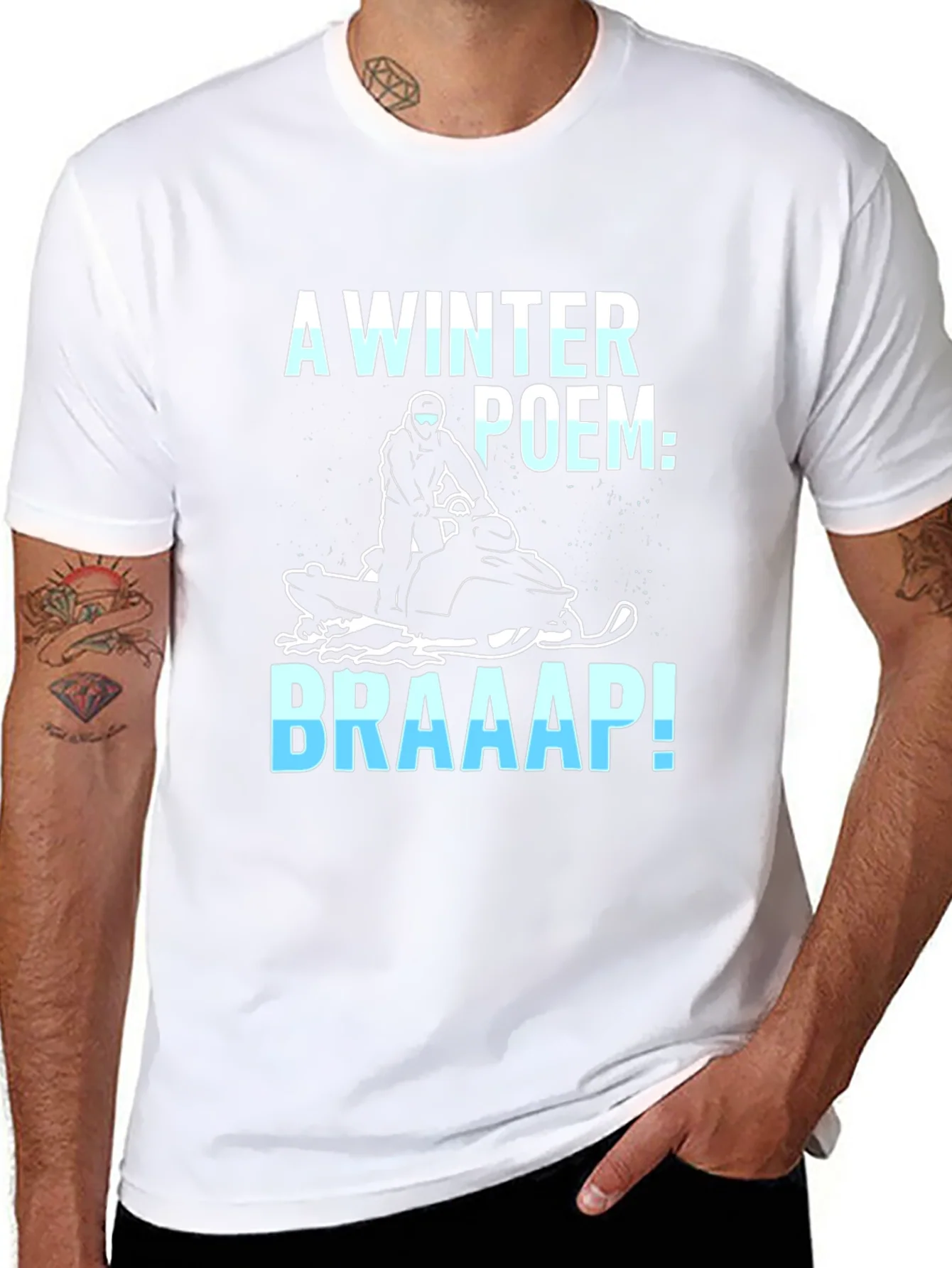 Winter Poem Braaap! Snowmobile Graphic Tee