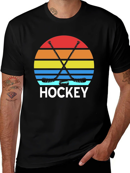 Retro Hockey Sunset Graphic Tee