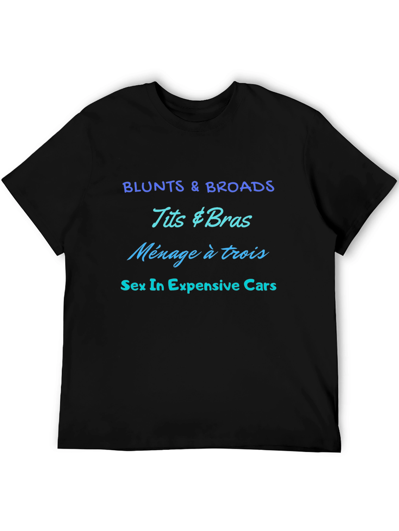 Offensive Slogan Black Graphic Tee for Men