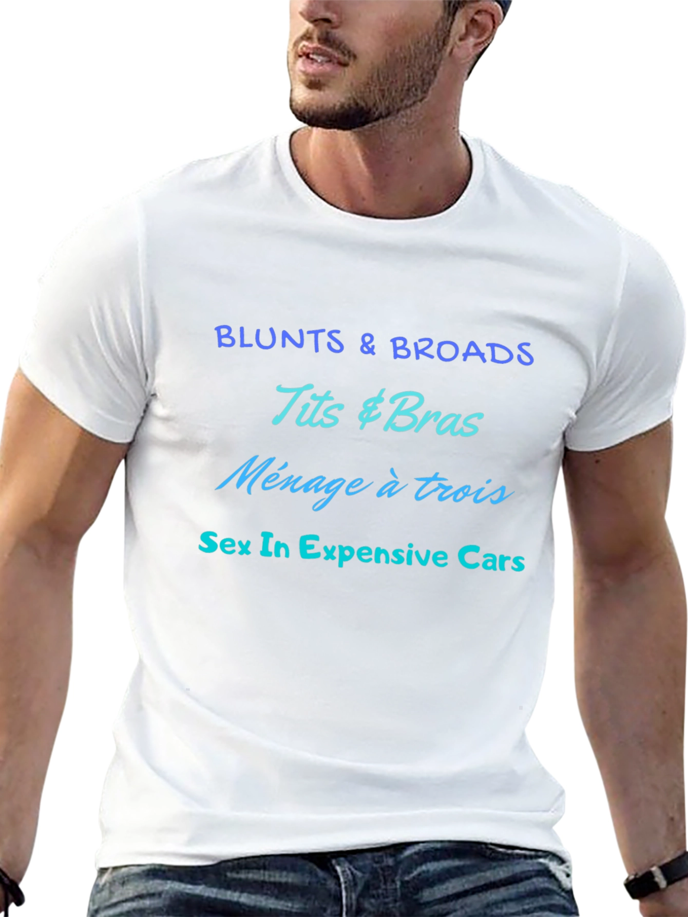 Offensive Slogan Black Graphic Tee for Men
