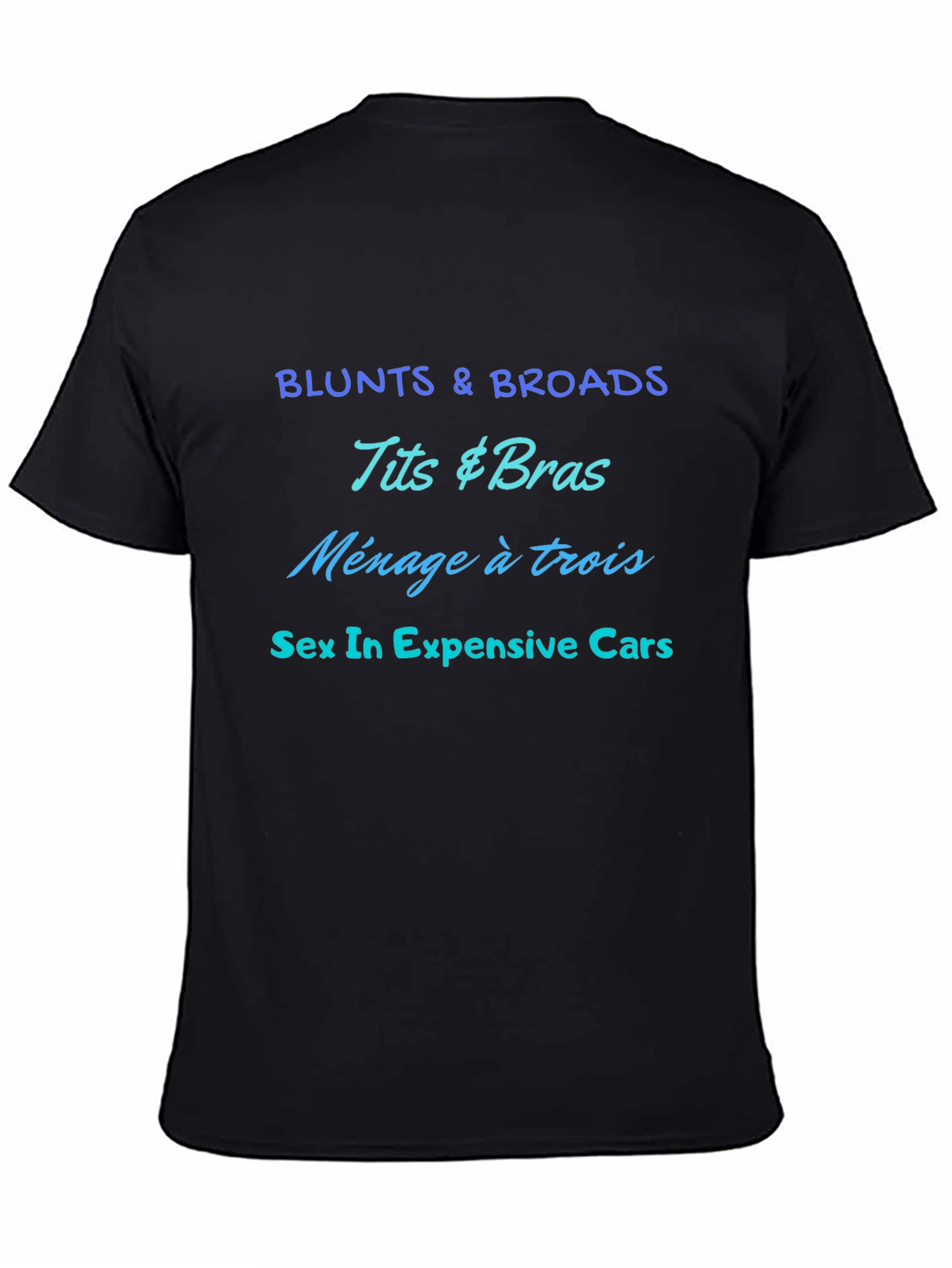 Offensive Slogan Black Graphic Tee for Men