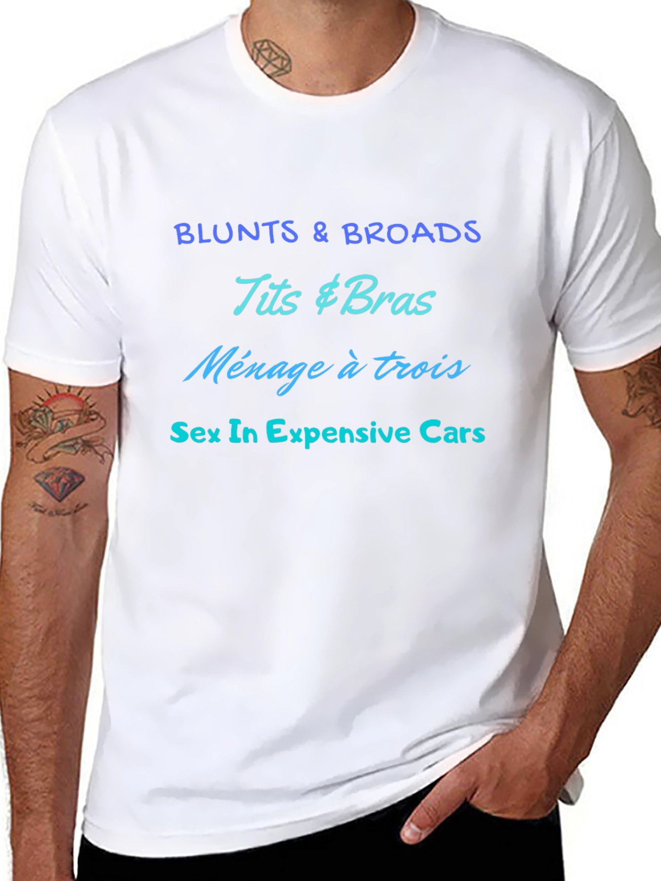 Offensive Slogan Black Graphic Tee for Men