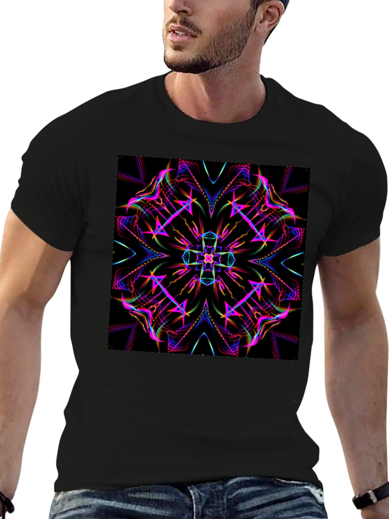 Kaleidoscope Graphic Black Tee