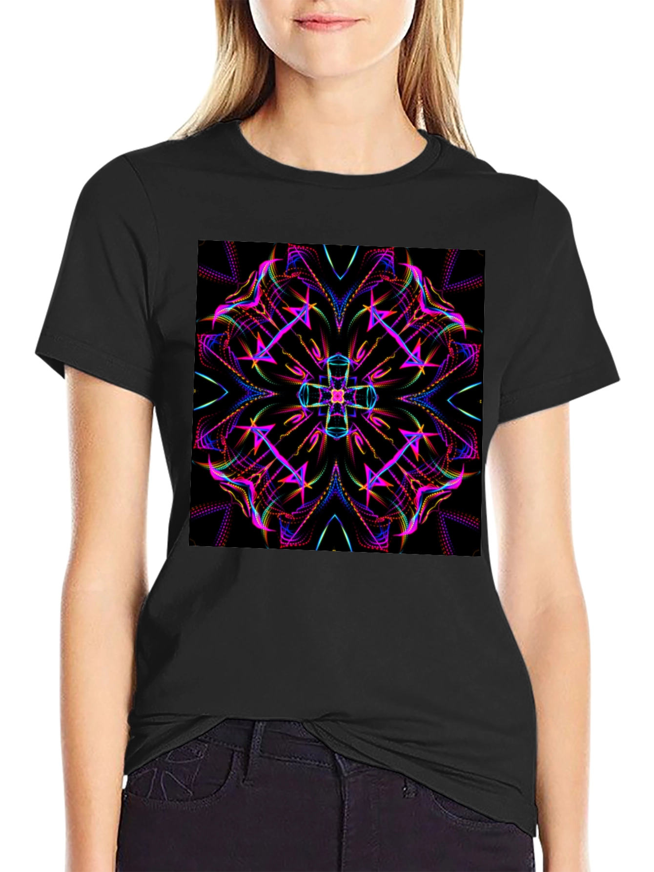 Kaleidoscope Graphic Black Tee