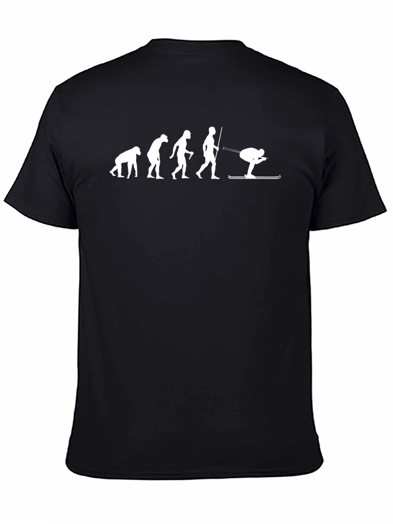 Evolution Skiing T-Shirt | Black Tee | Funny Graphic