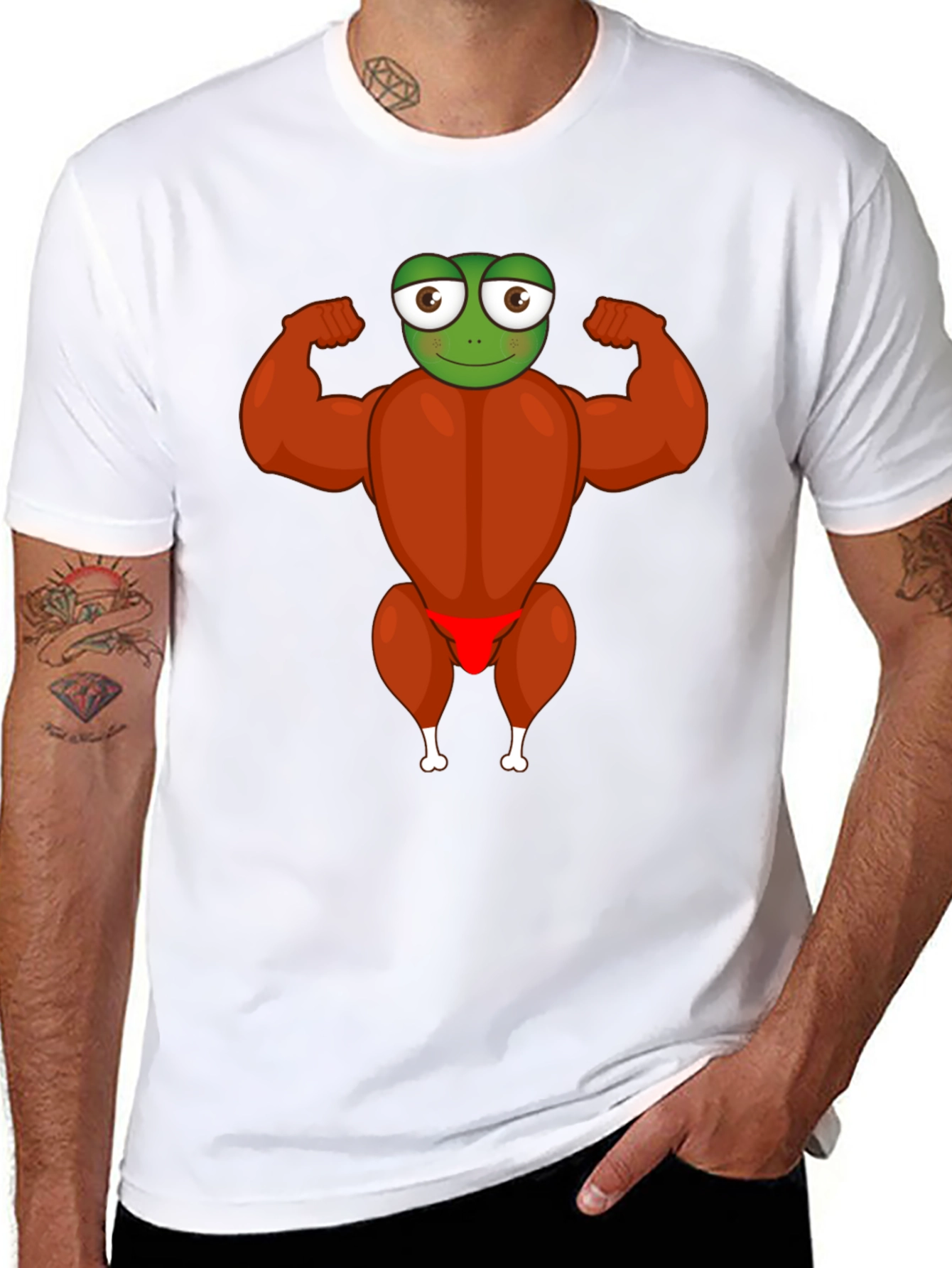 Funny Frog Turkey Bodybuilder T-Shirt