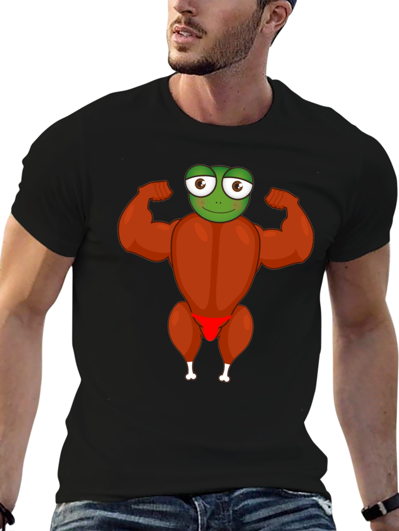 Funny Frog Turkey Bodybuilder T-Shirt