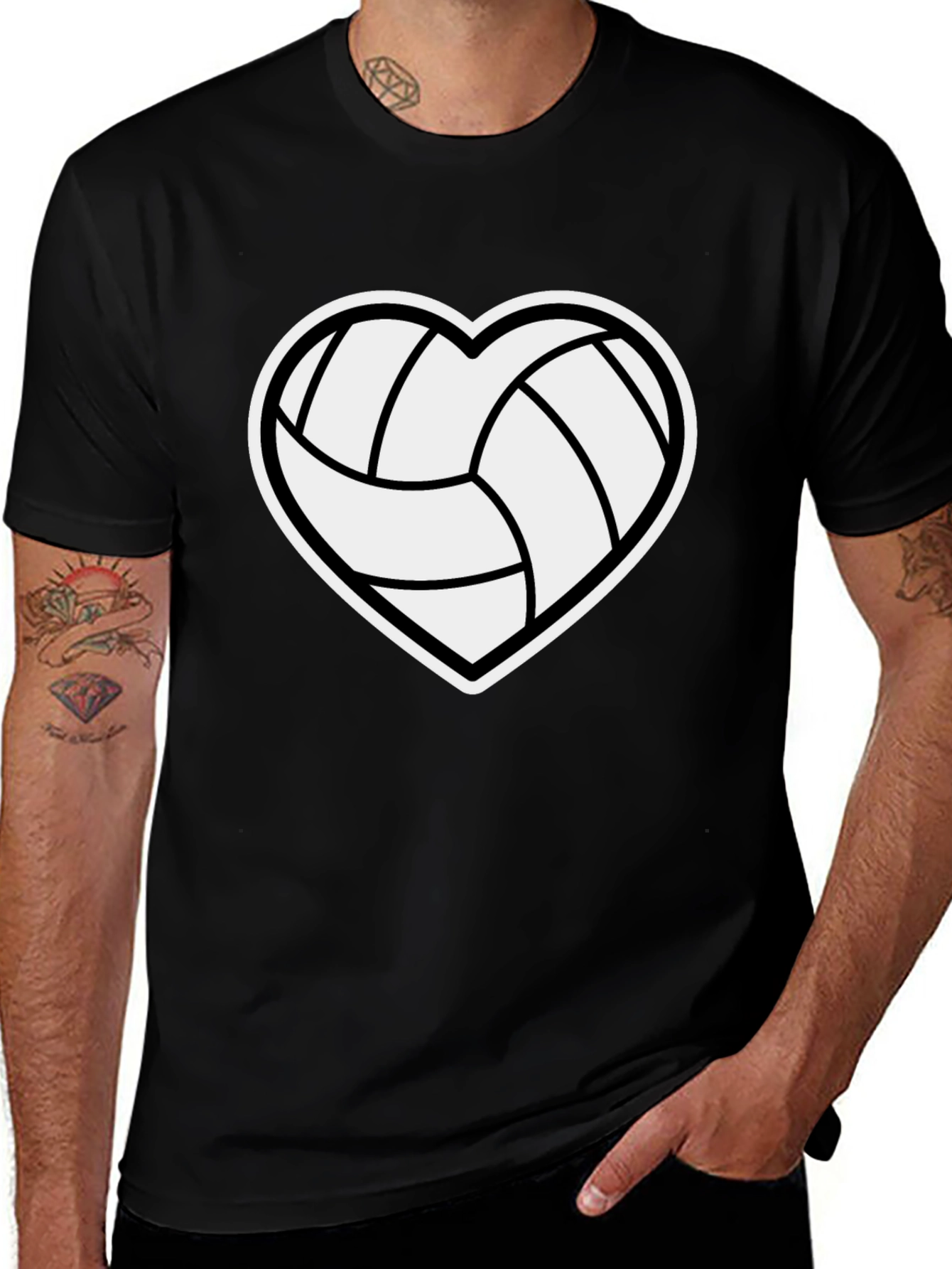 Volleyball Heart T-Shirt - Black