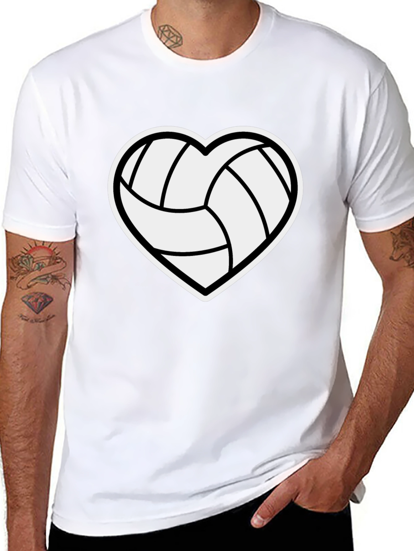 Volleyball Heart T-Shirt - Black