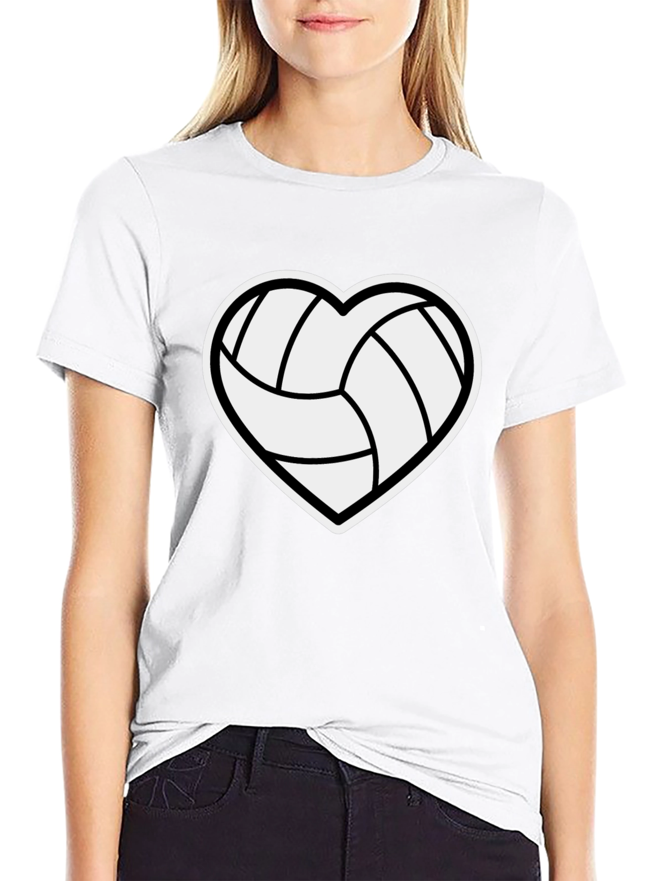Volleyball Heart T-Shirt - Black