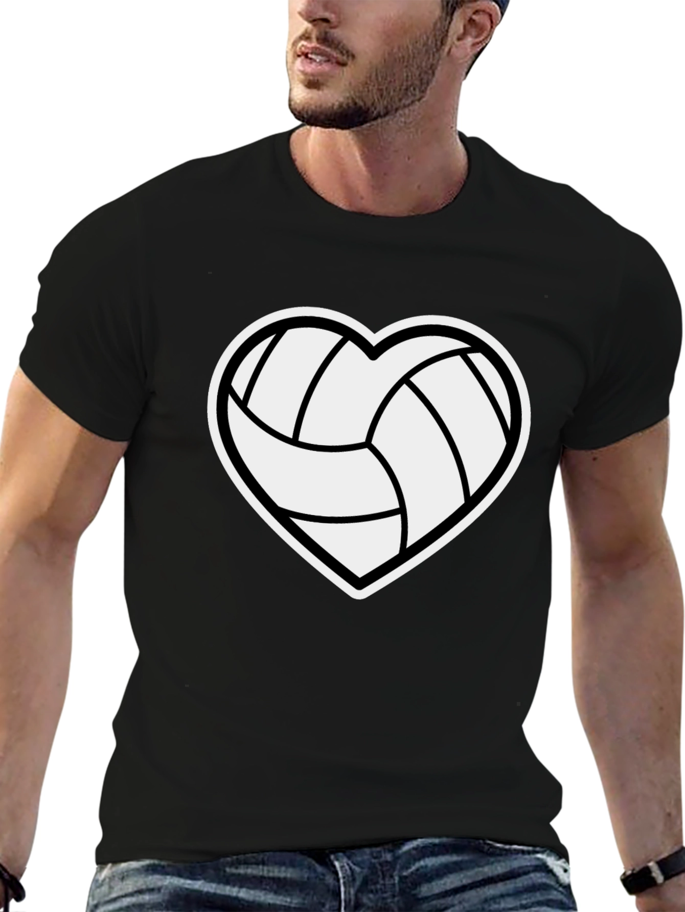 Volleyball Heart T-Shirt - Black