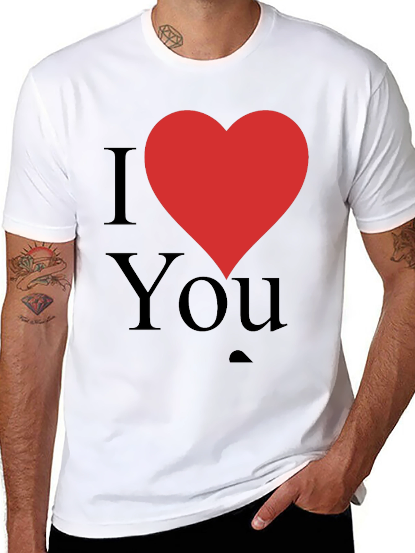 I Love You Graphic T-Shirt - Black Cotton Tee