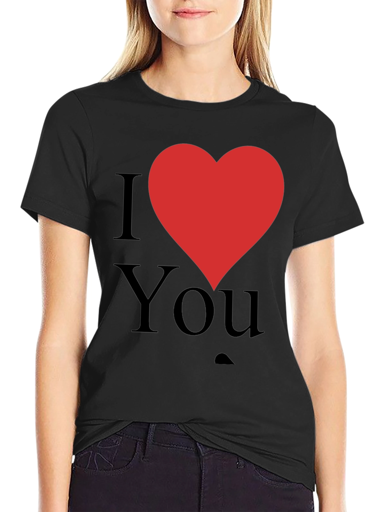 I Love You Graphic T-Shirt - Black Cotton Tee