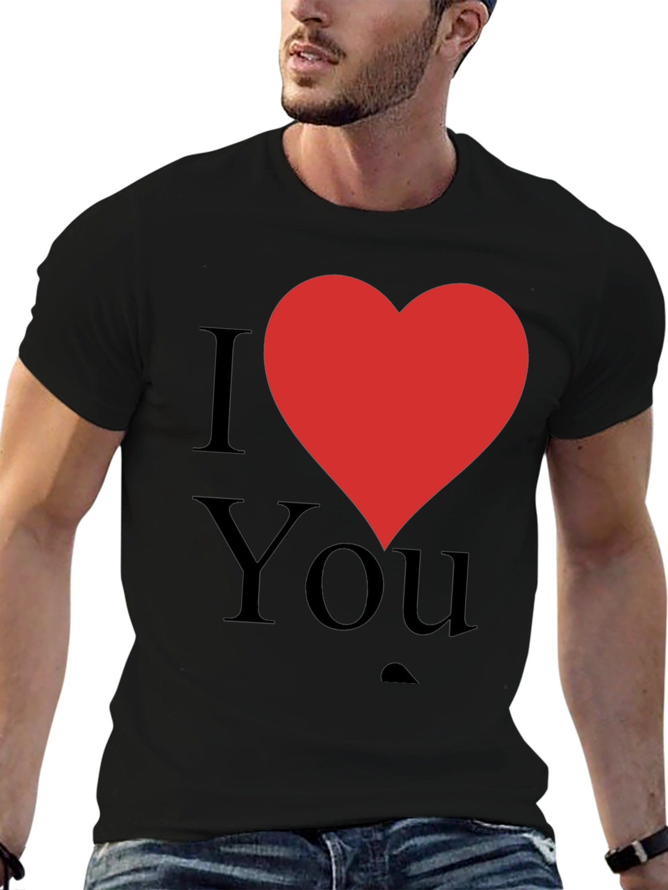 I Love You Graphic T-Shirt - Black Cotton Tee