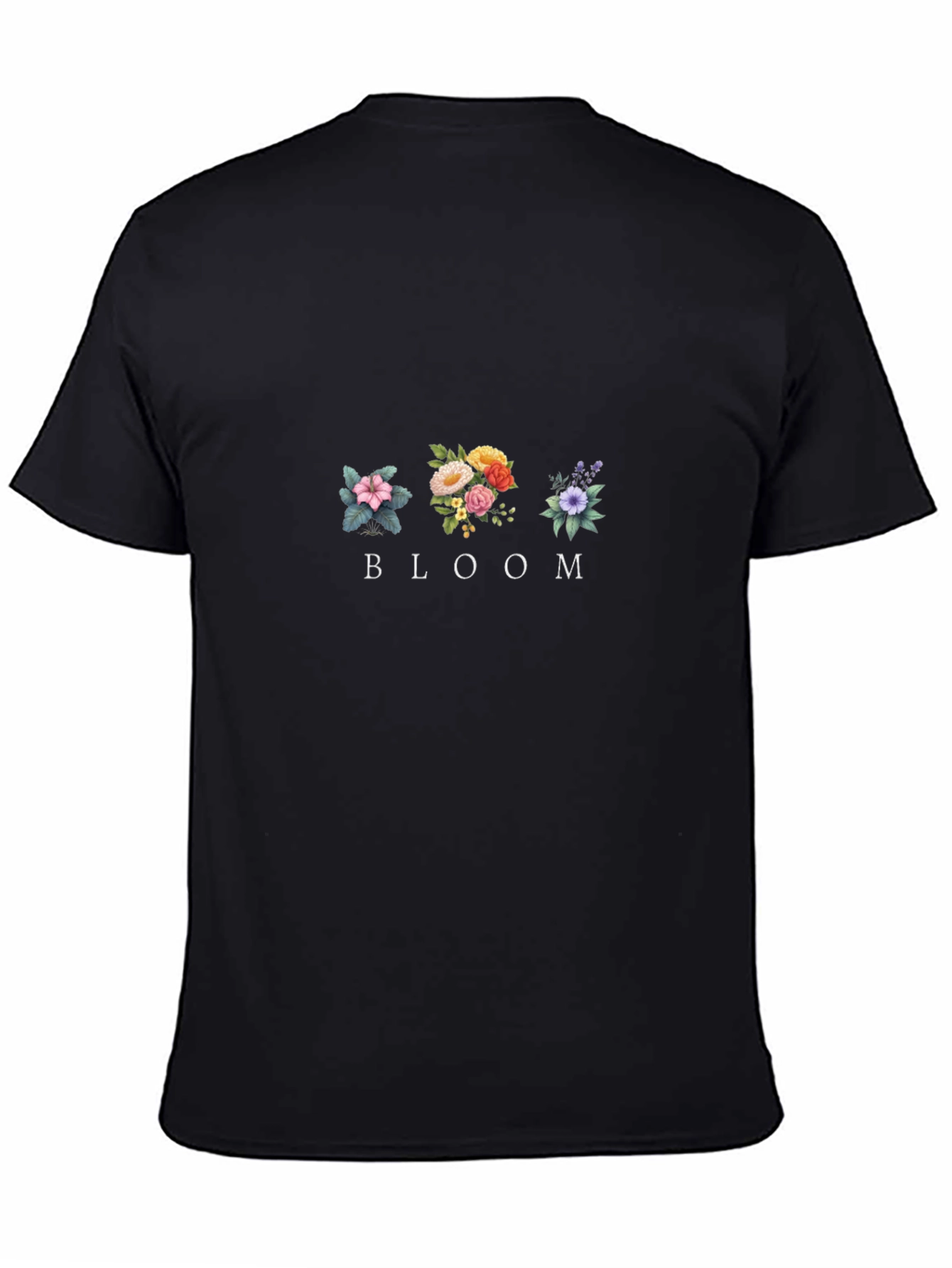 Bloom Floral Graphic Black T-Shirt