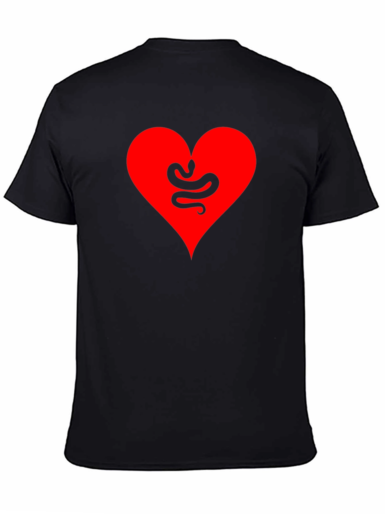 Heart Snake Graphic Tee - Black Cotton