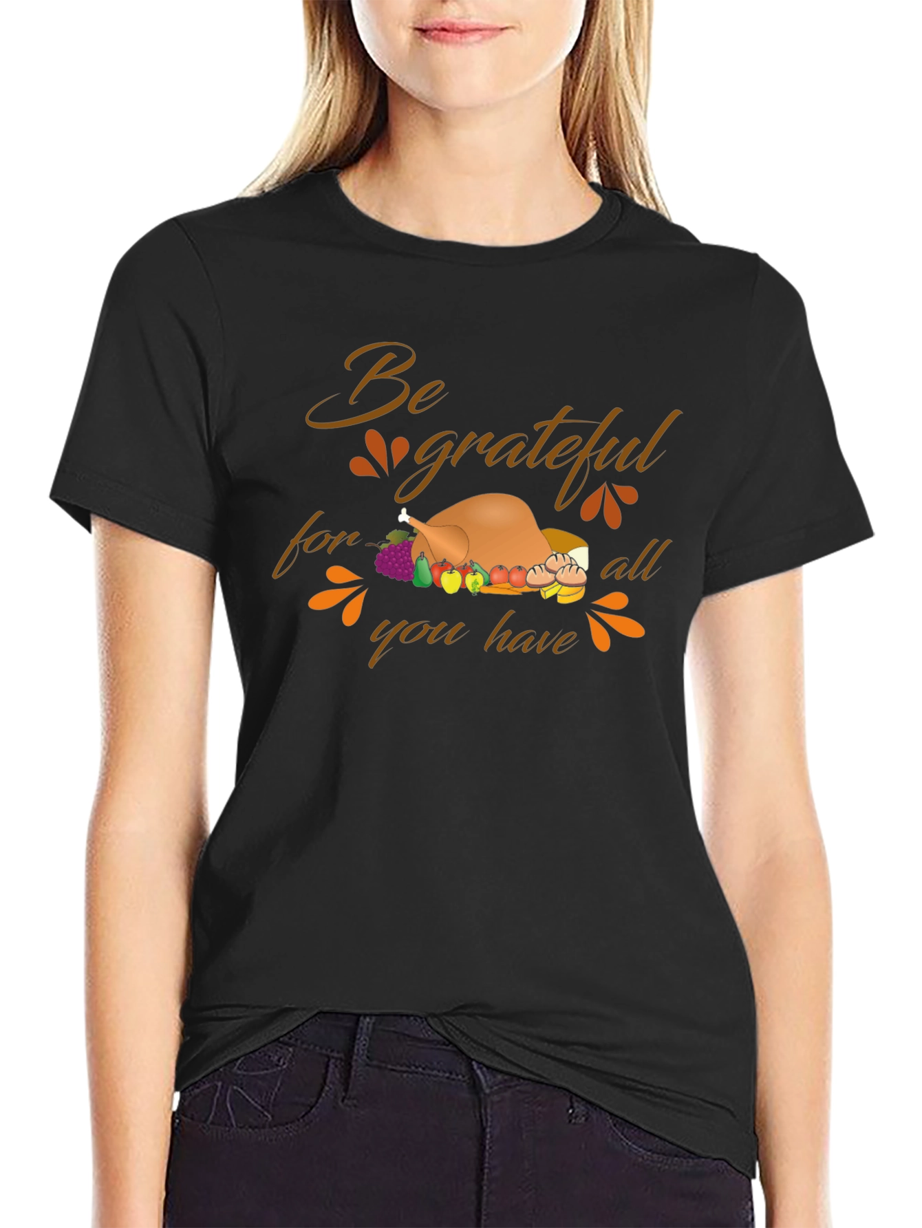 Be Grateful Thanksgiving Turkey T-Shirt