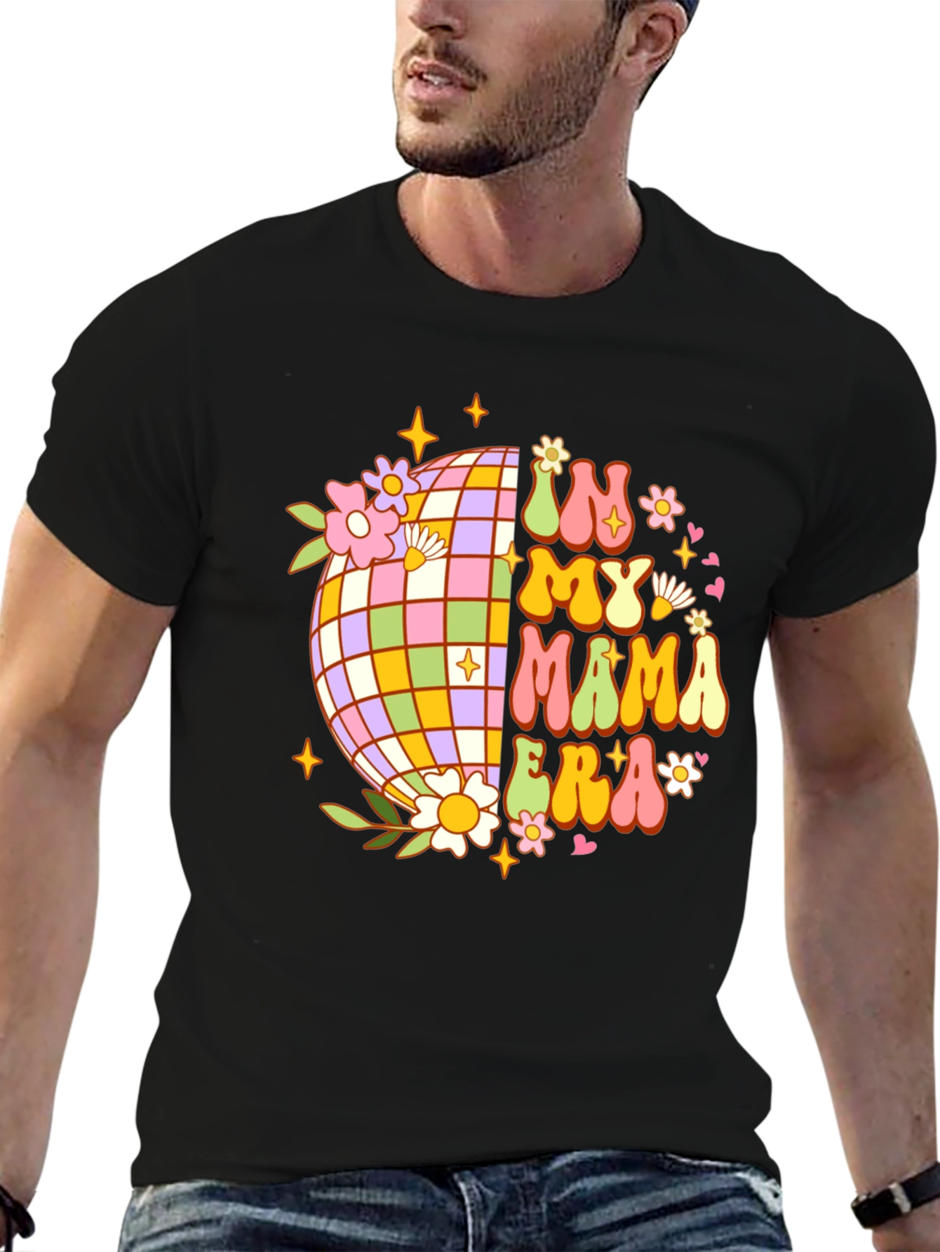 In My Mama Era Retro Disco Ball Graphic Tee