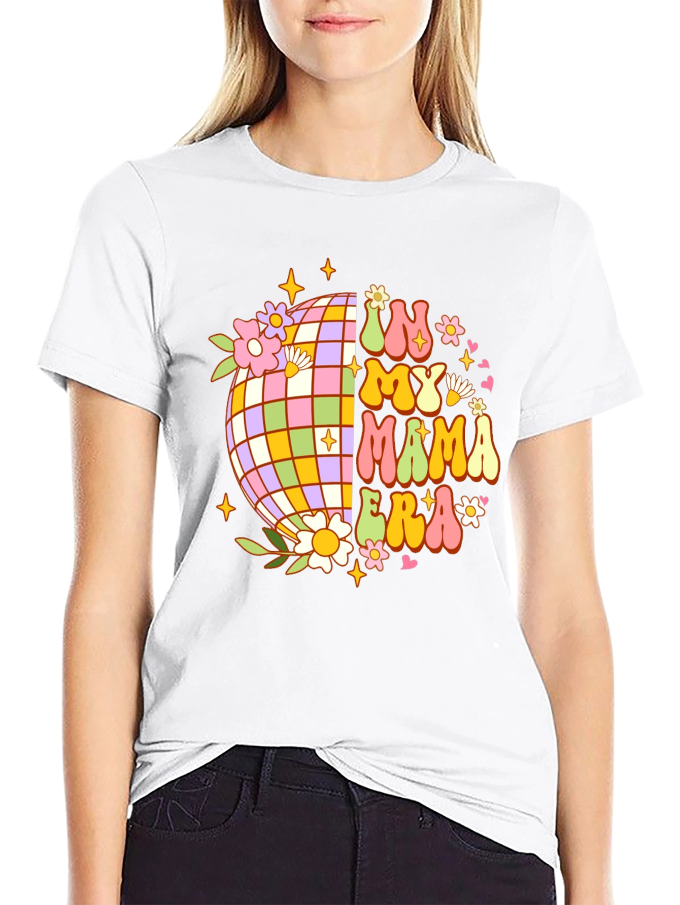 In My Mama Era Retro Disco Ball Graphic Tee
