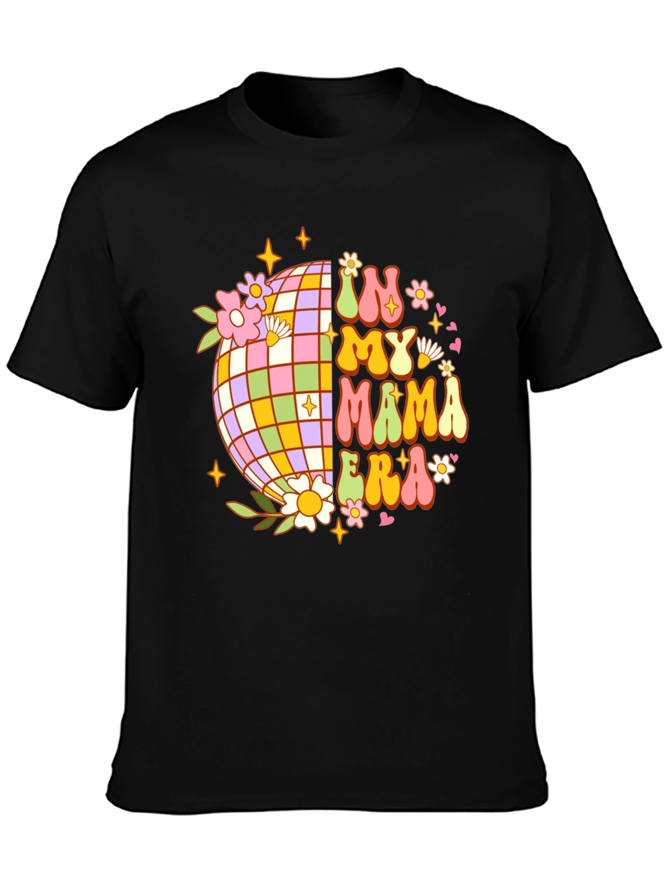 In My Mama Era Retro Disco Ball Graphic Tee