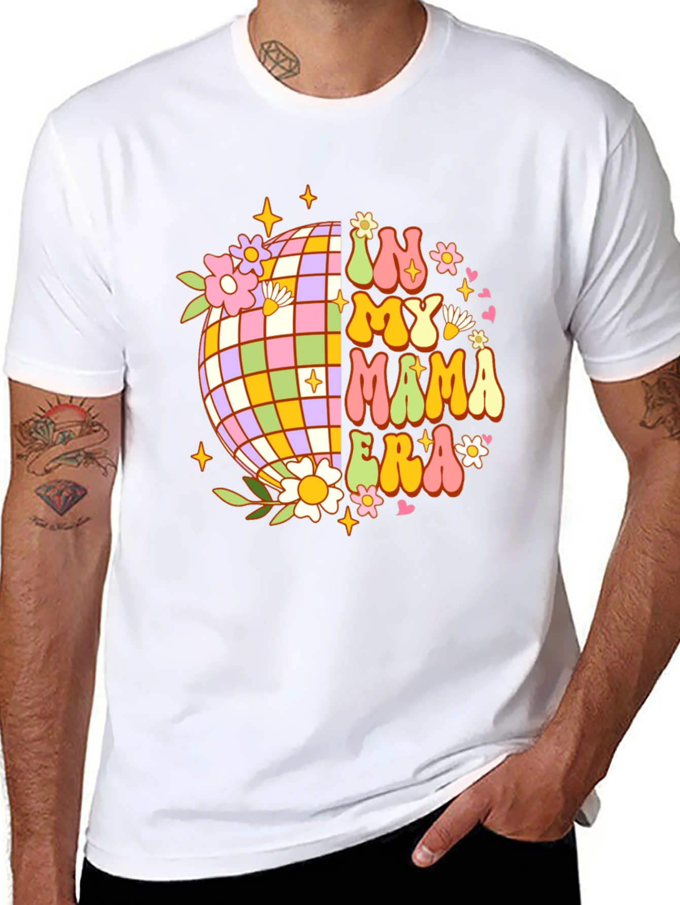In My Mama Era Retro Disco Ball Graphic Tee