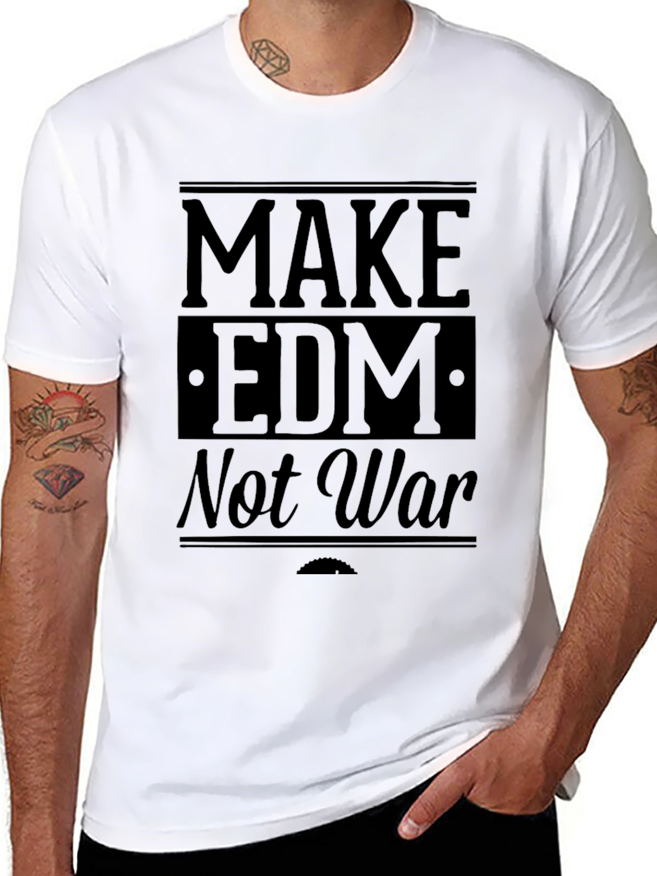 Make EDM Not War Black Graphic Tee
