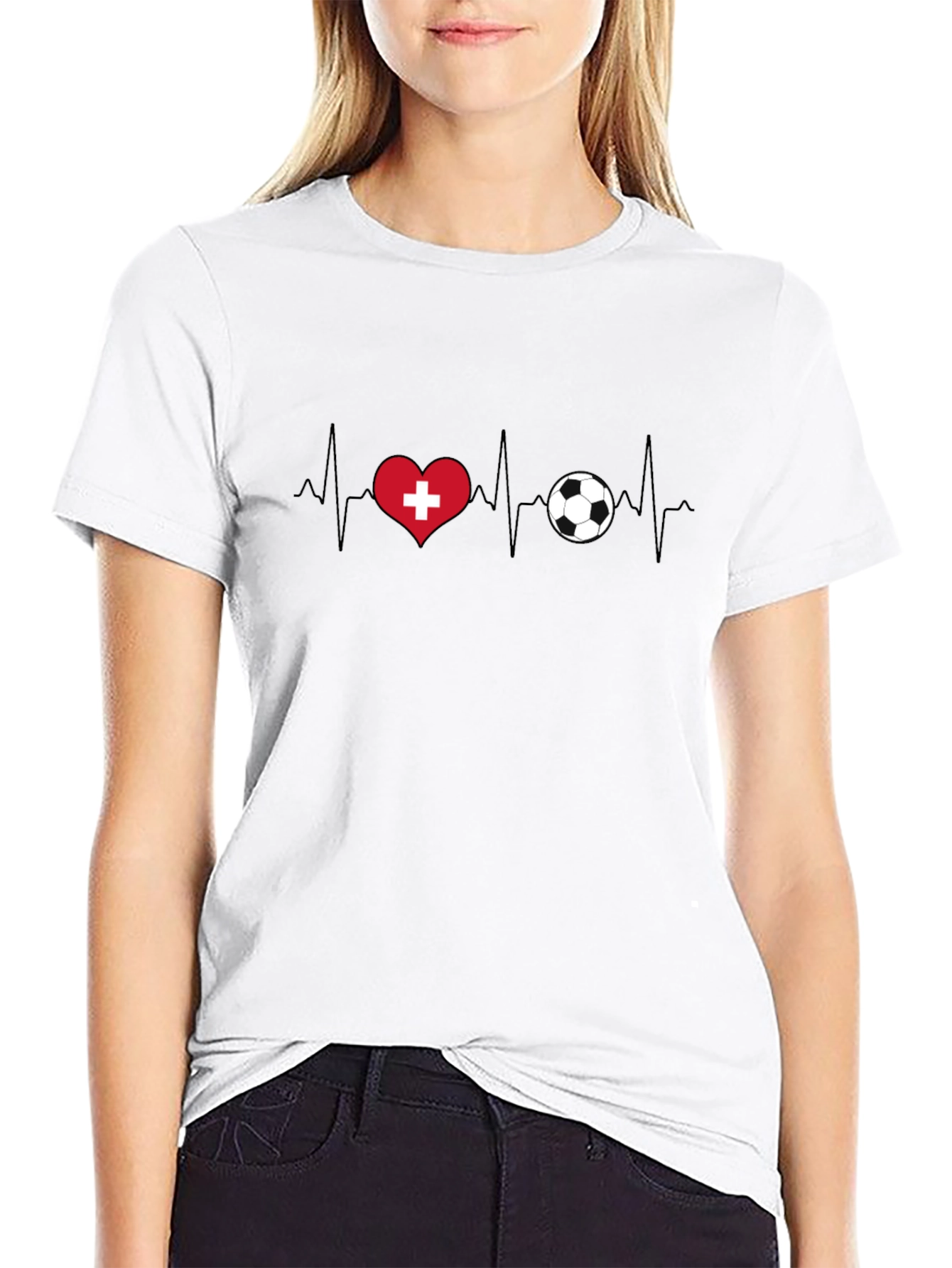 Switzerland Heartbeat Soccer T-Shirt