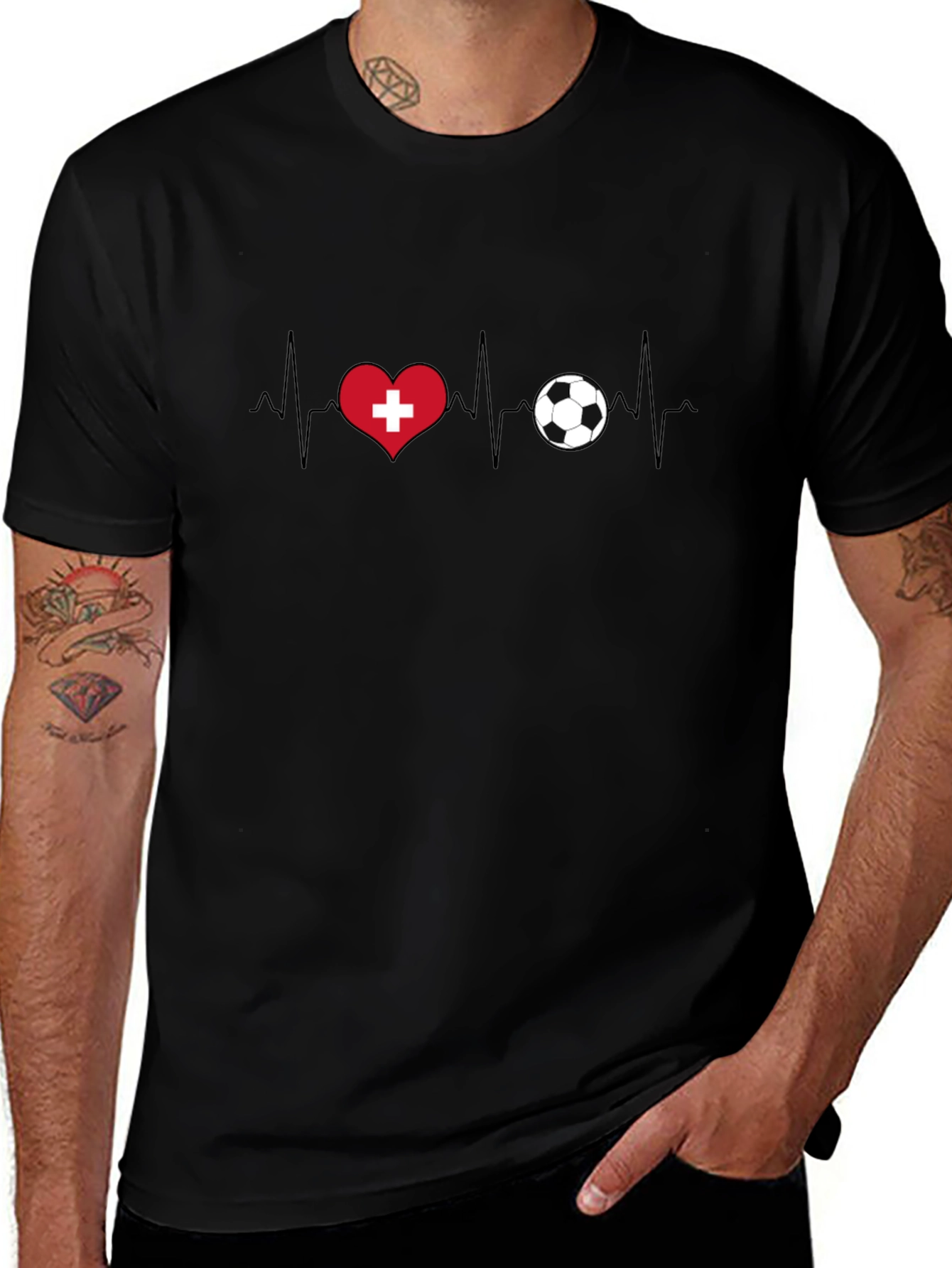 Switzerland Heartbeat Soccer T-Shirt