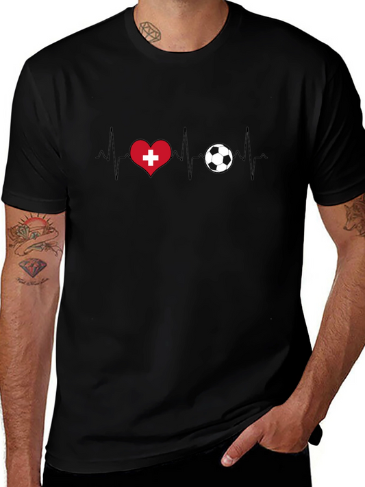 Switzerland Heartbeat Soccer T-Shirt