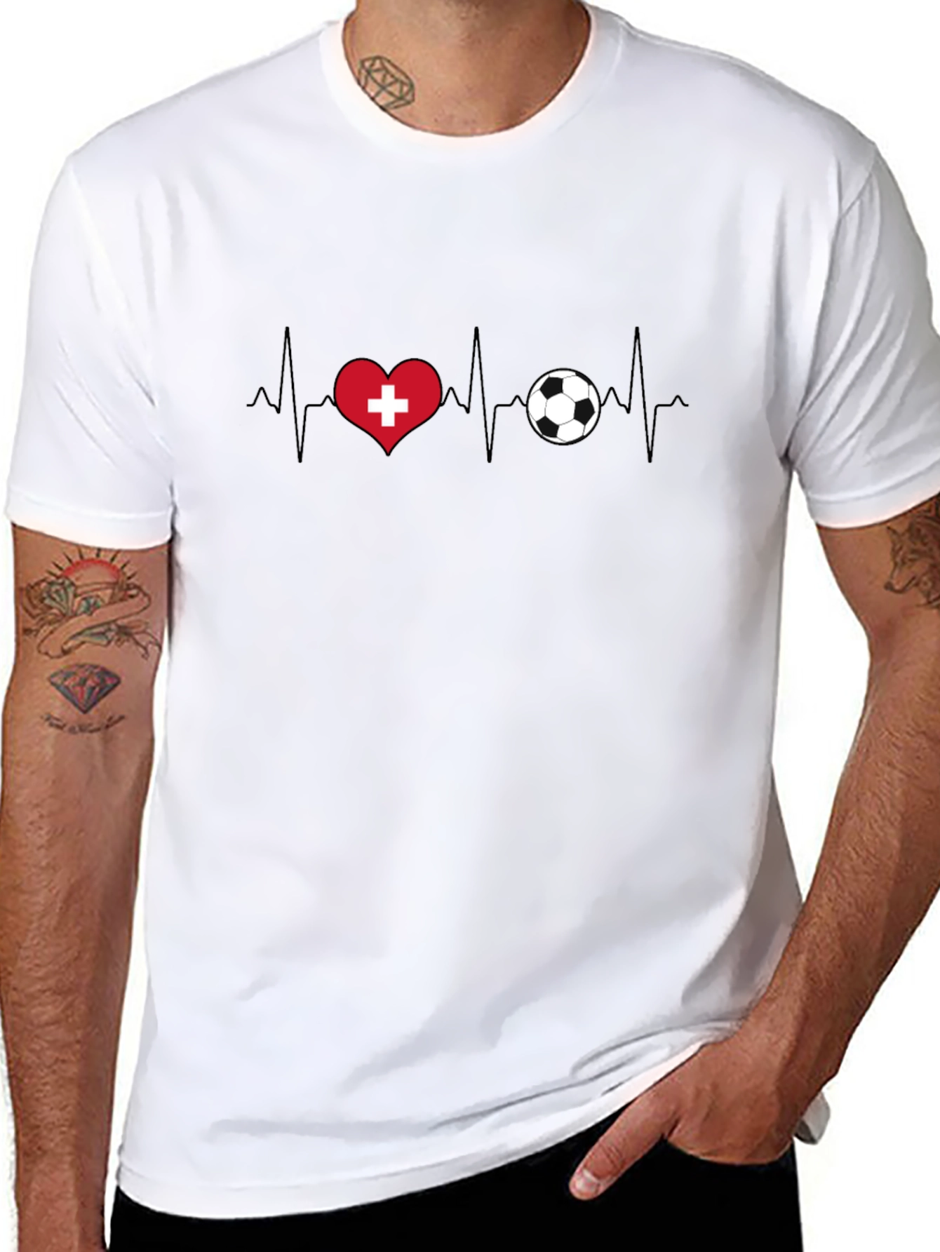Switzerland Heartbeat Soccer T-Shirt