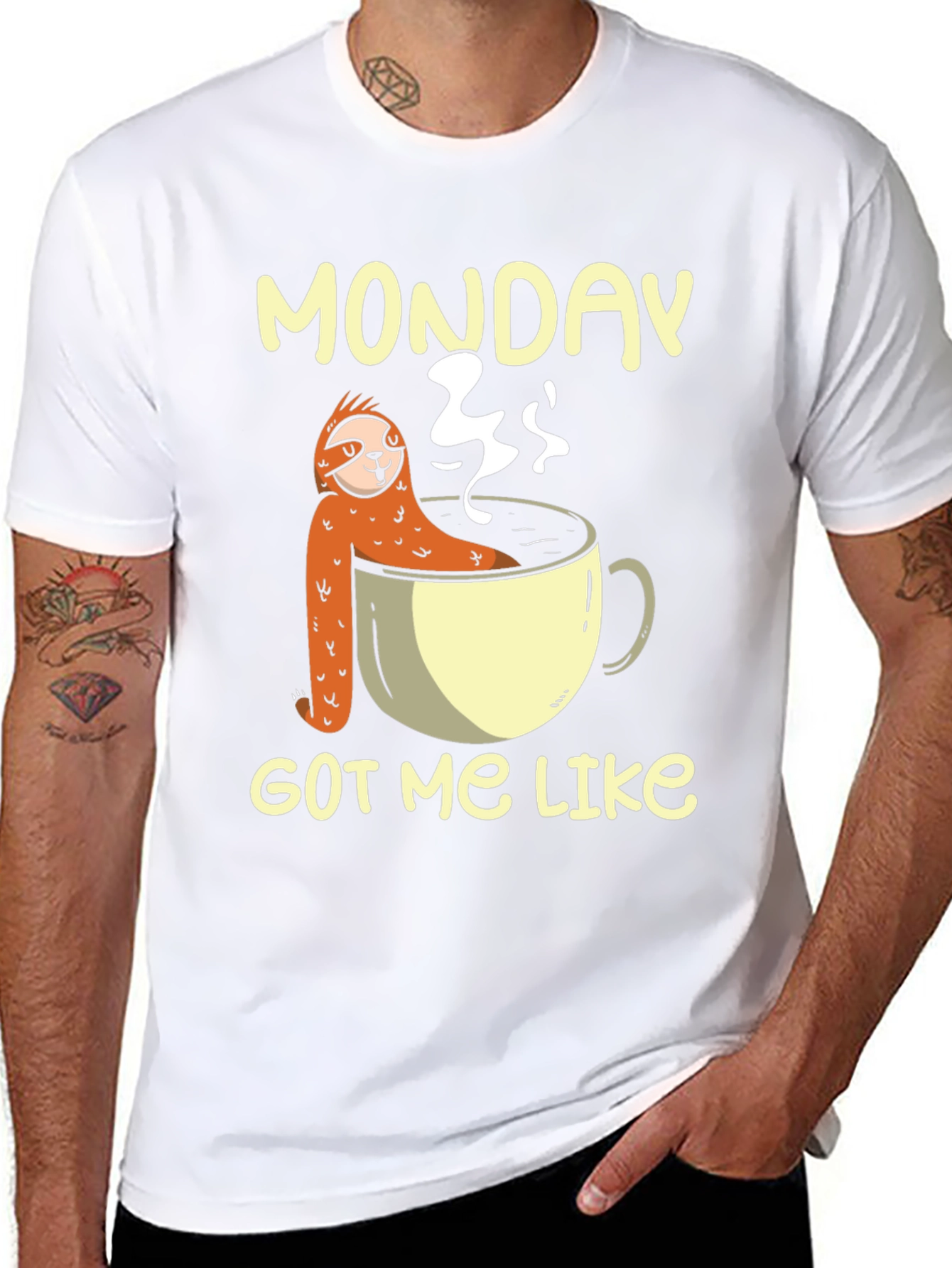 Monday Sloth Coffee Cup T-Shirt