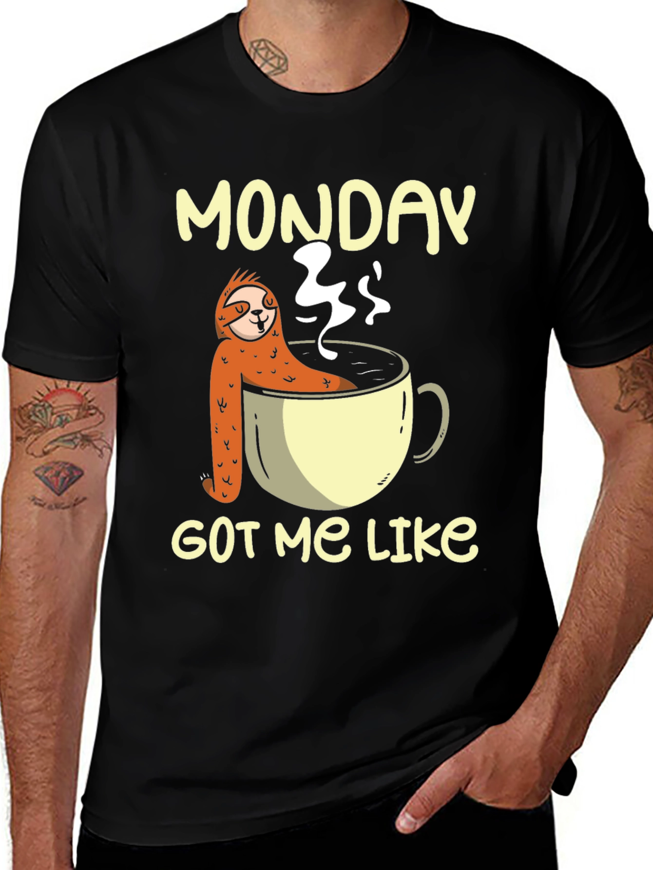 Monday Sloth Coffee Cup T-Shirt