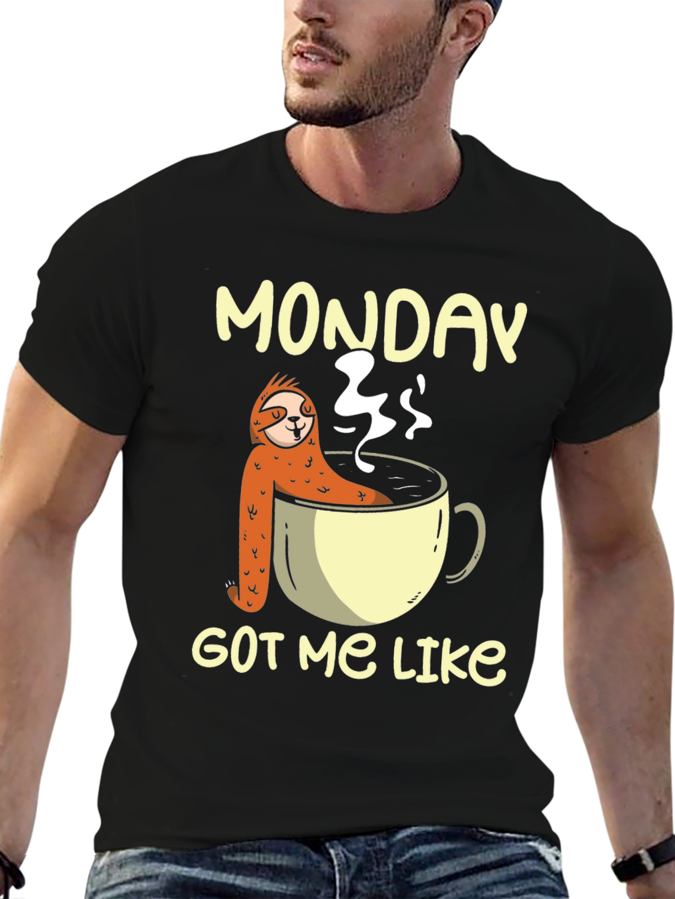 Monday Sloth Coffee Cup T-Shirt