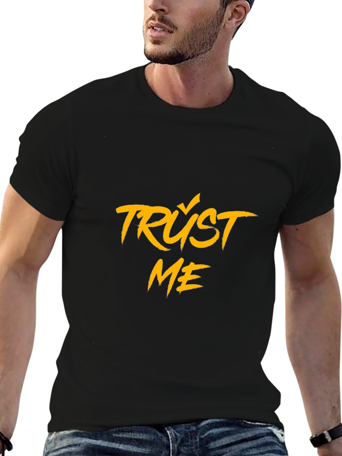 Trust Me Graphic Tee - Stylish Black T-Shirt