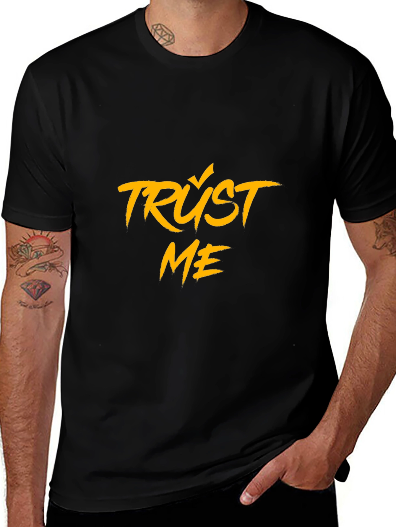 Trust Me Graphic Tee - Stylish Black T-Shirt