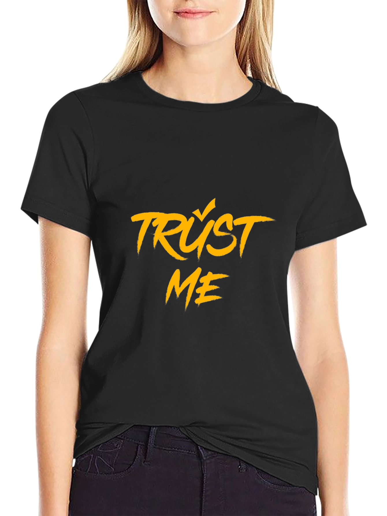 Trust Me Graphic Tee - Stylish Black T-Shirt