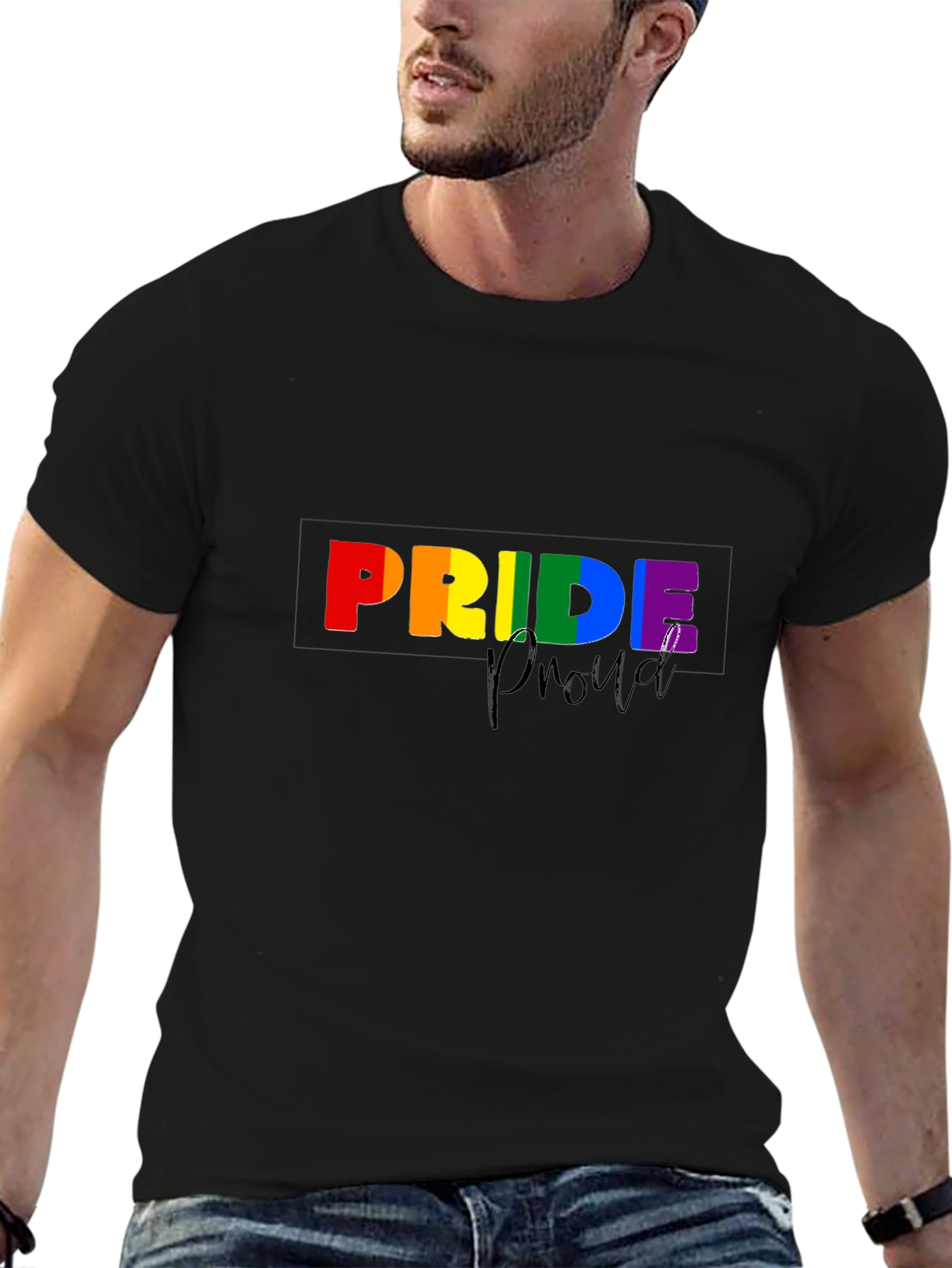 Pride Proud Graphic Tee - Black
