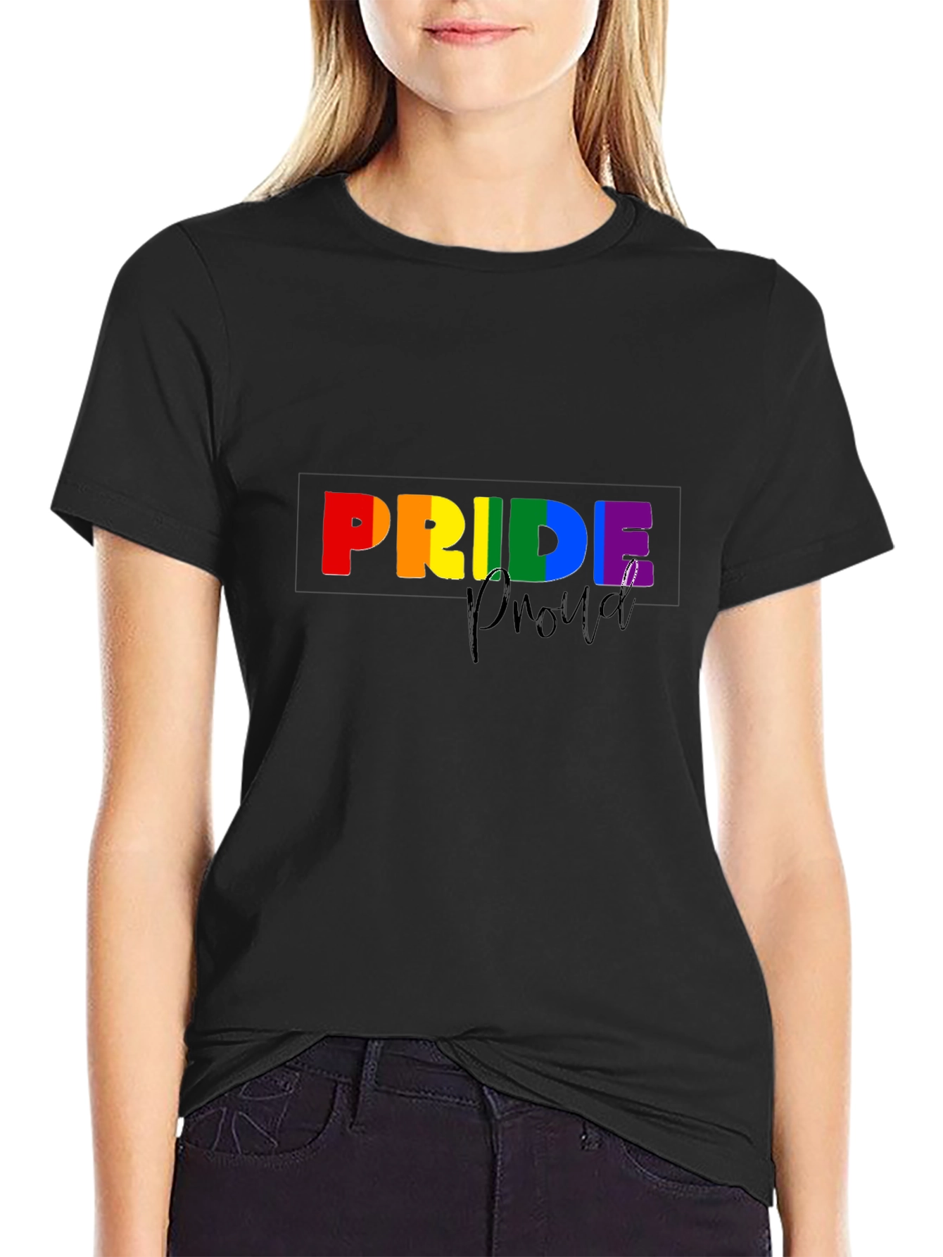 Pride Proud Graphic Tee - Black