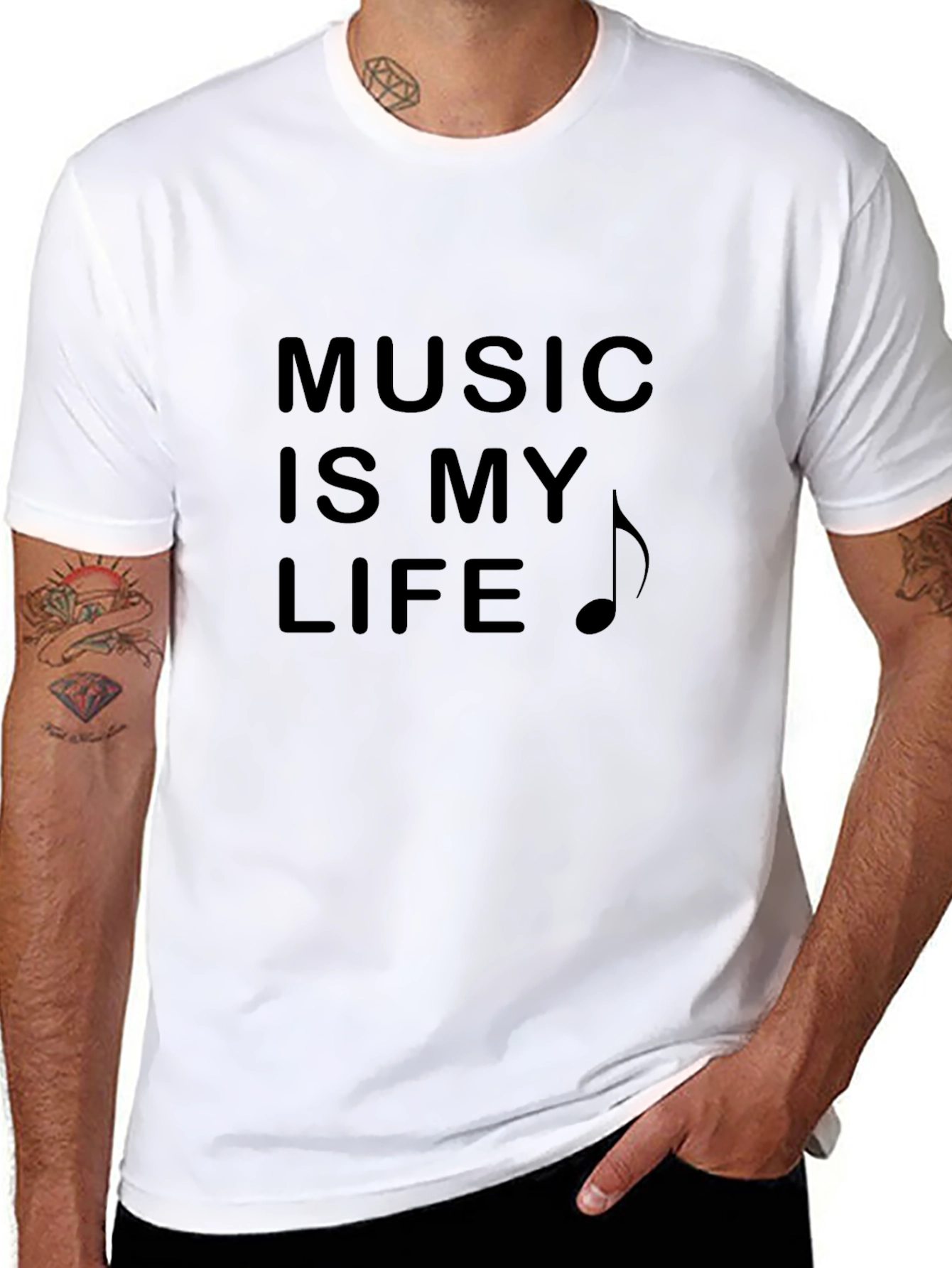 Music is My Life Black T-Shirt