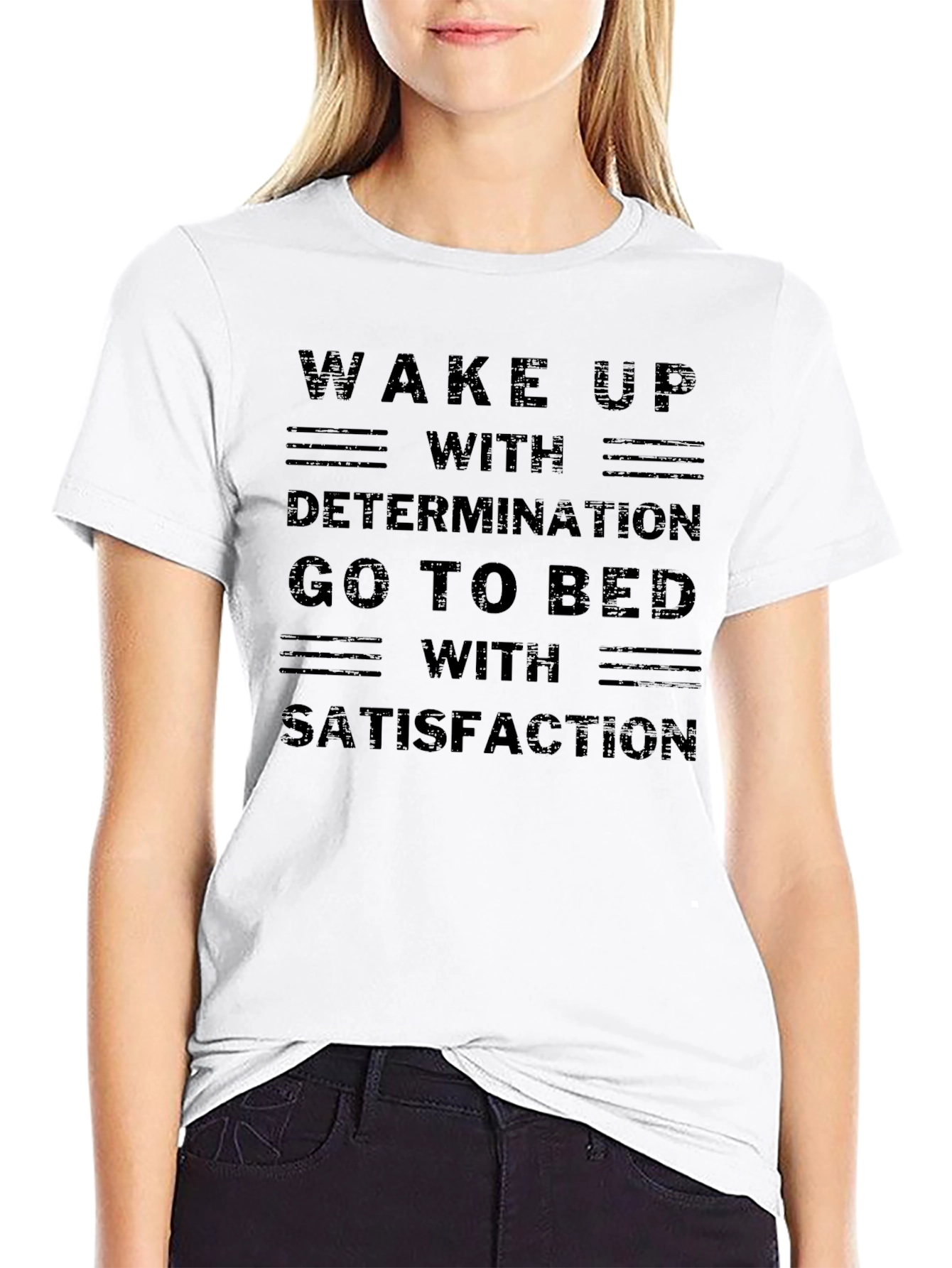 Motivational Wake Up Graphic Black T-Shirt